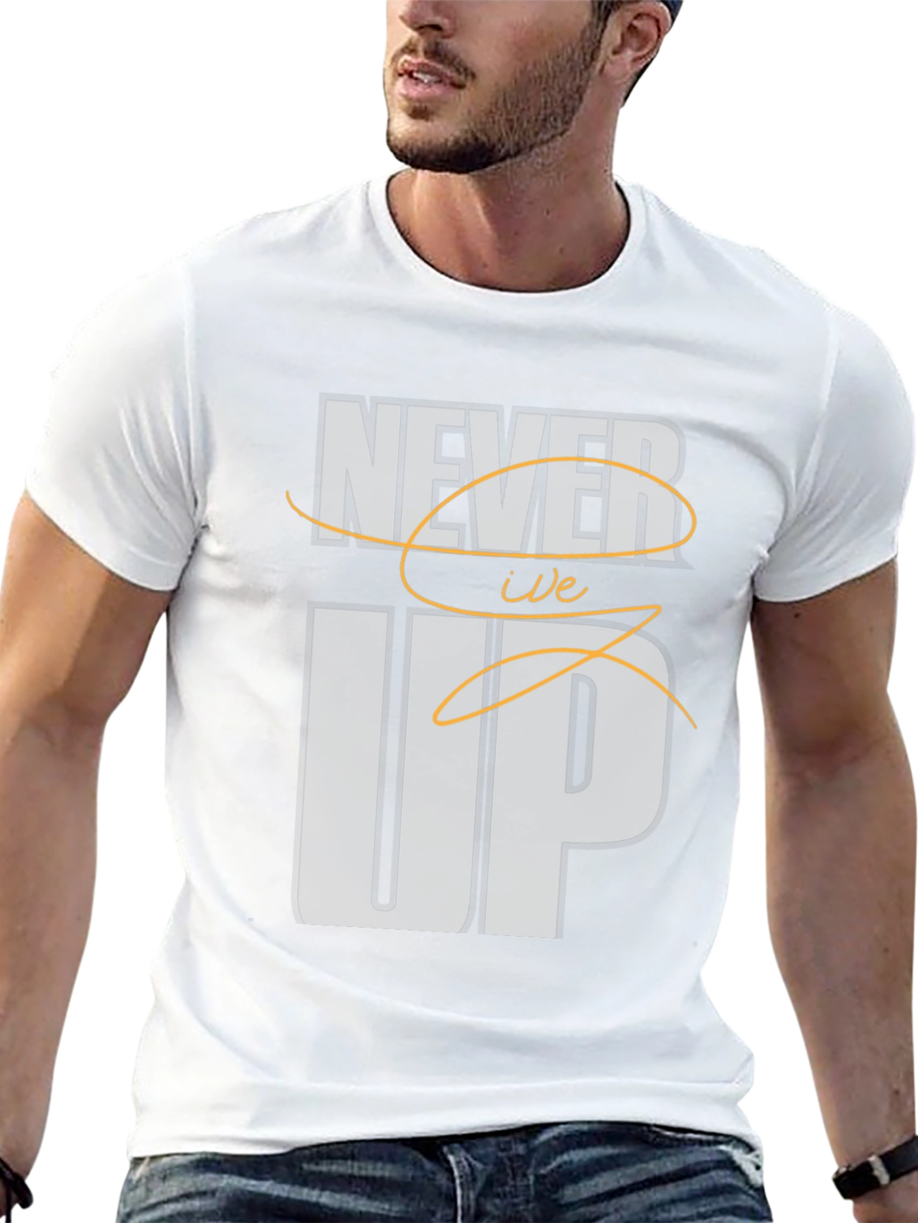 Never Give Up Graphic Tee - Motivational T-Shirt