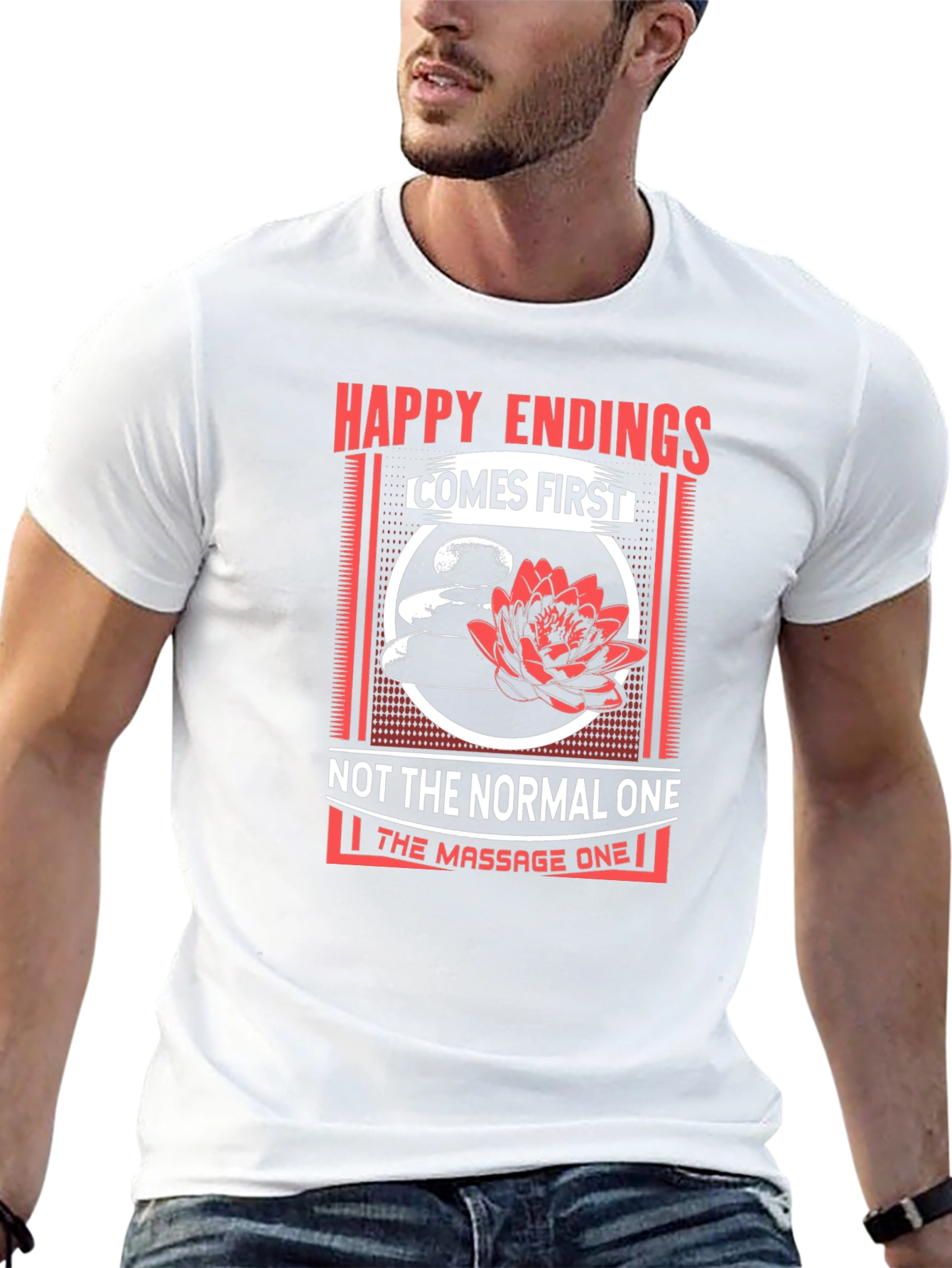 Happy Endings Massage Humor Graphic Tee