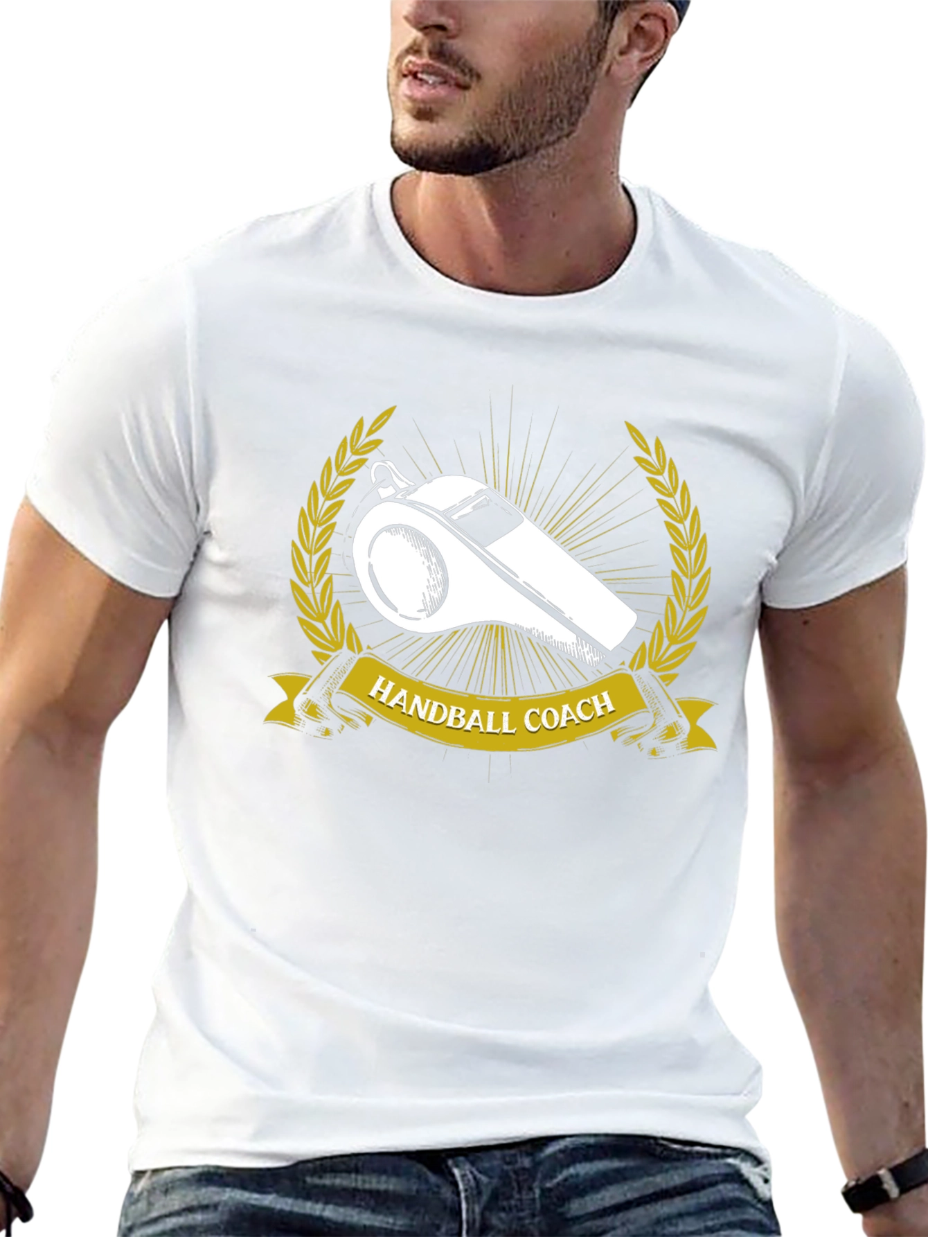Handball Coach T-Shirt Whistle Graphic Tee