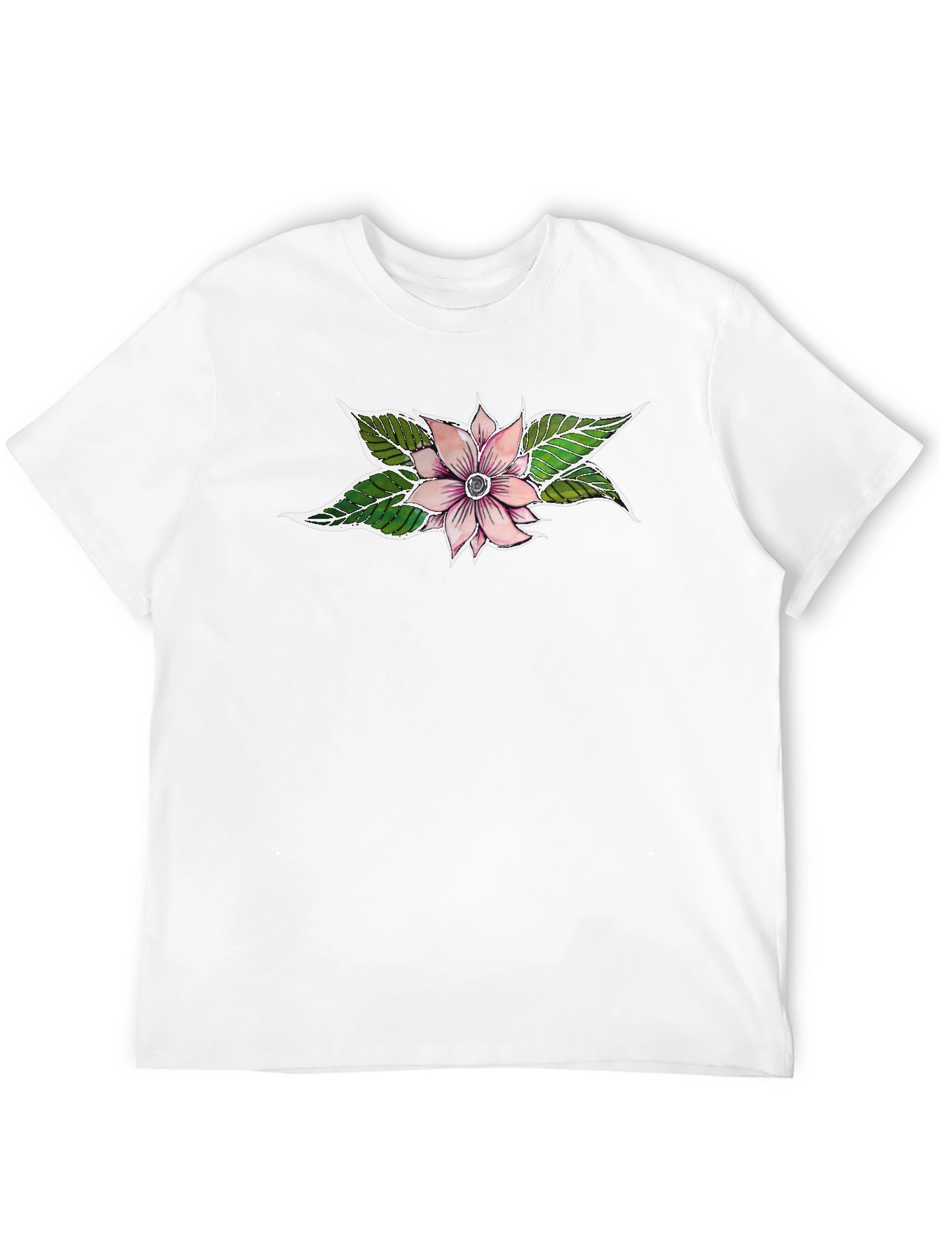 Floral Graphic Tee - Black Unisex T-Shirt