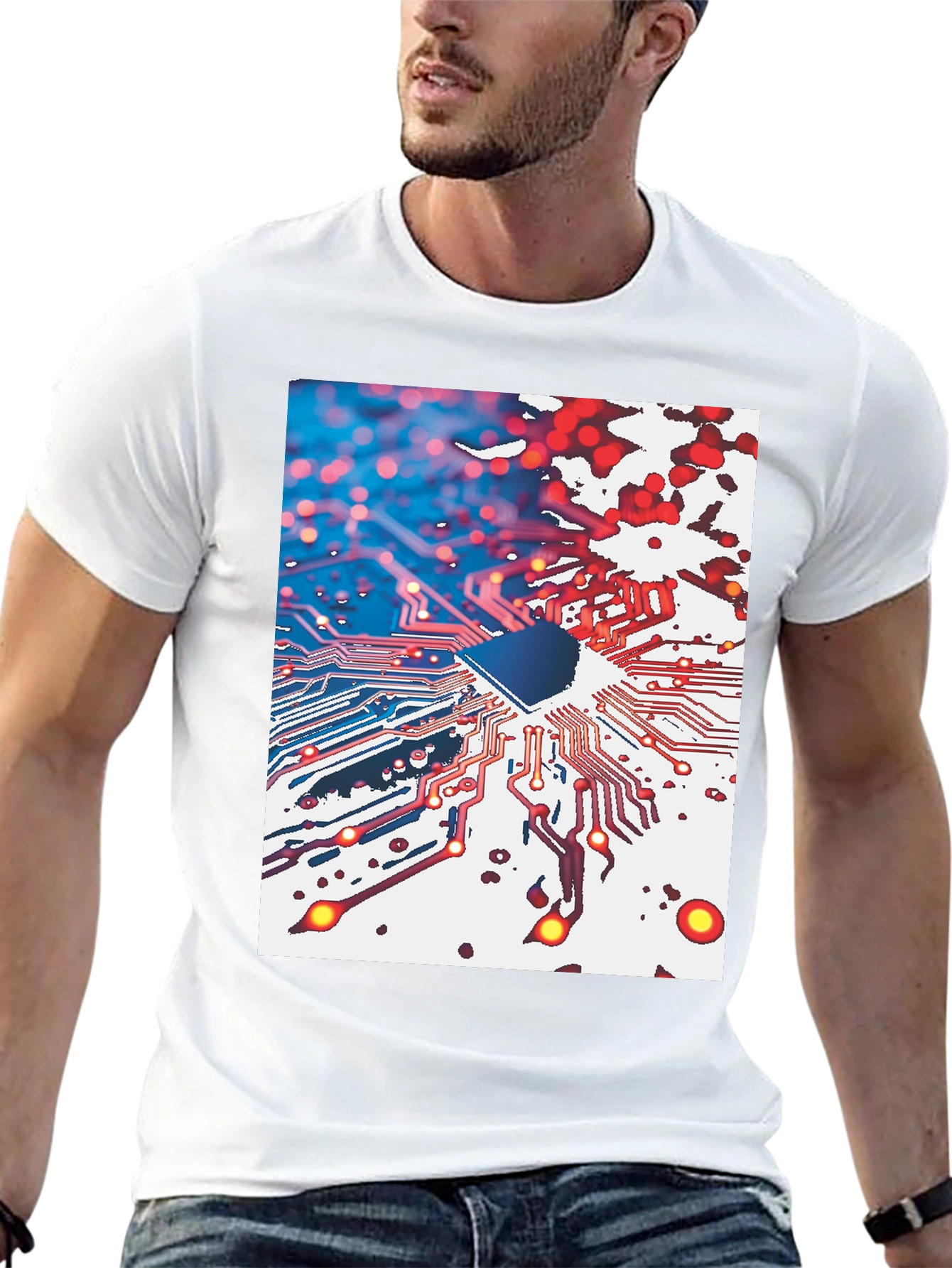 Circuit Board Graphic Tee - Tech Inspired Style