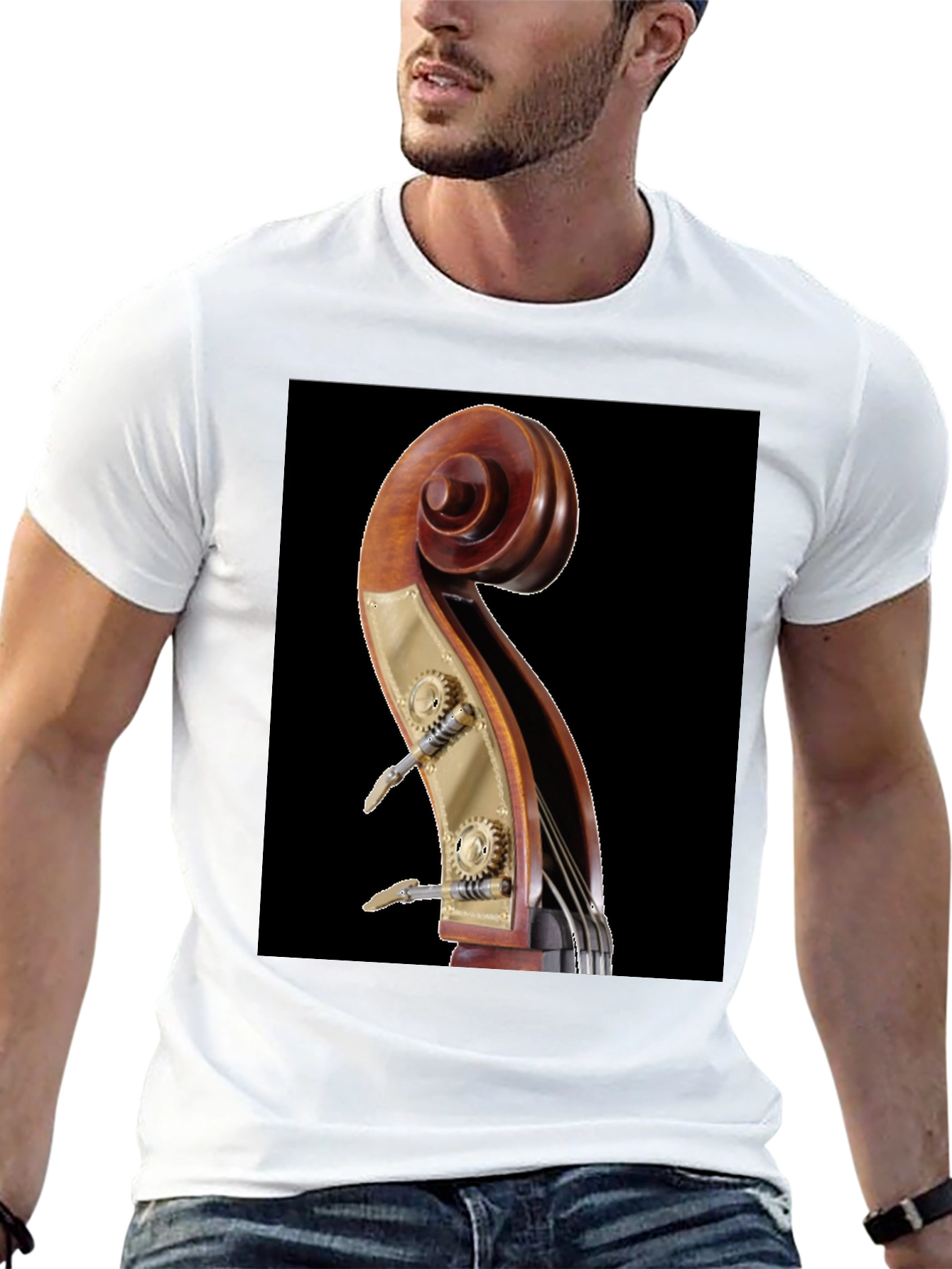 Bass Scroll Design T-Shirt - Music Lover Tee