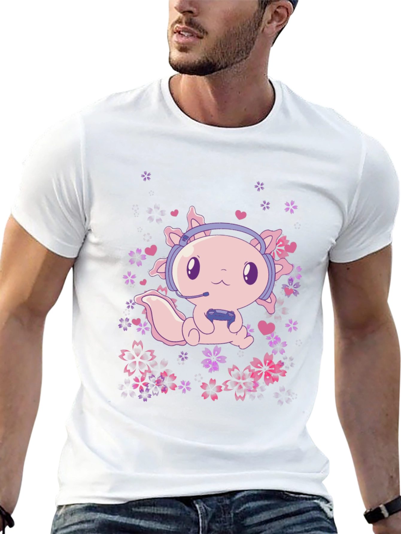 Gamer Axolotl T-Shirt - Cute Gaming Tee