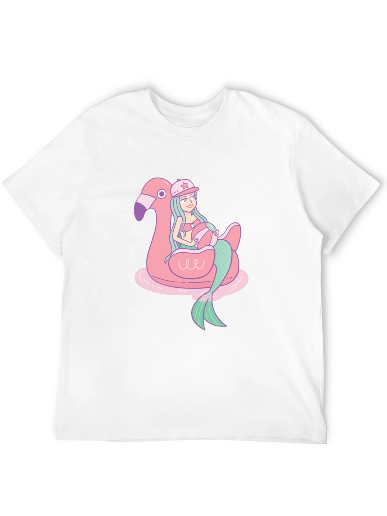 Mermaid Flamingo Float T-Shirt