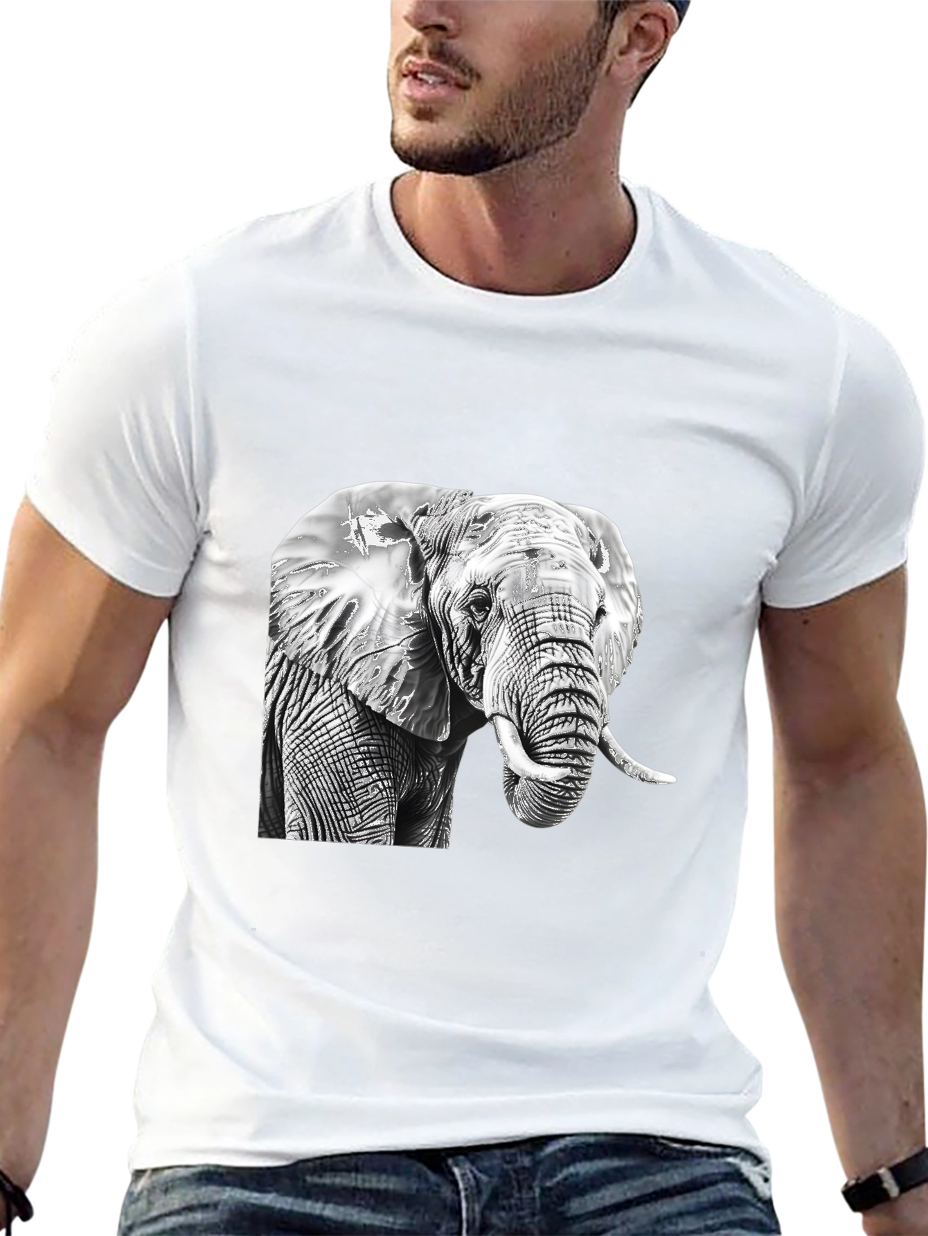 Elephant Graphic Tee - Classic Black Cotton Comfort