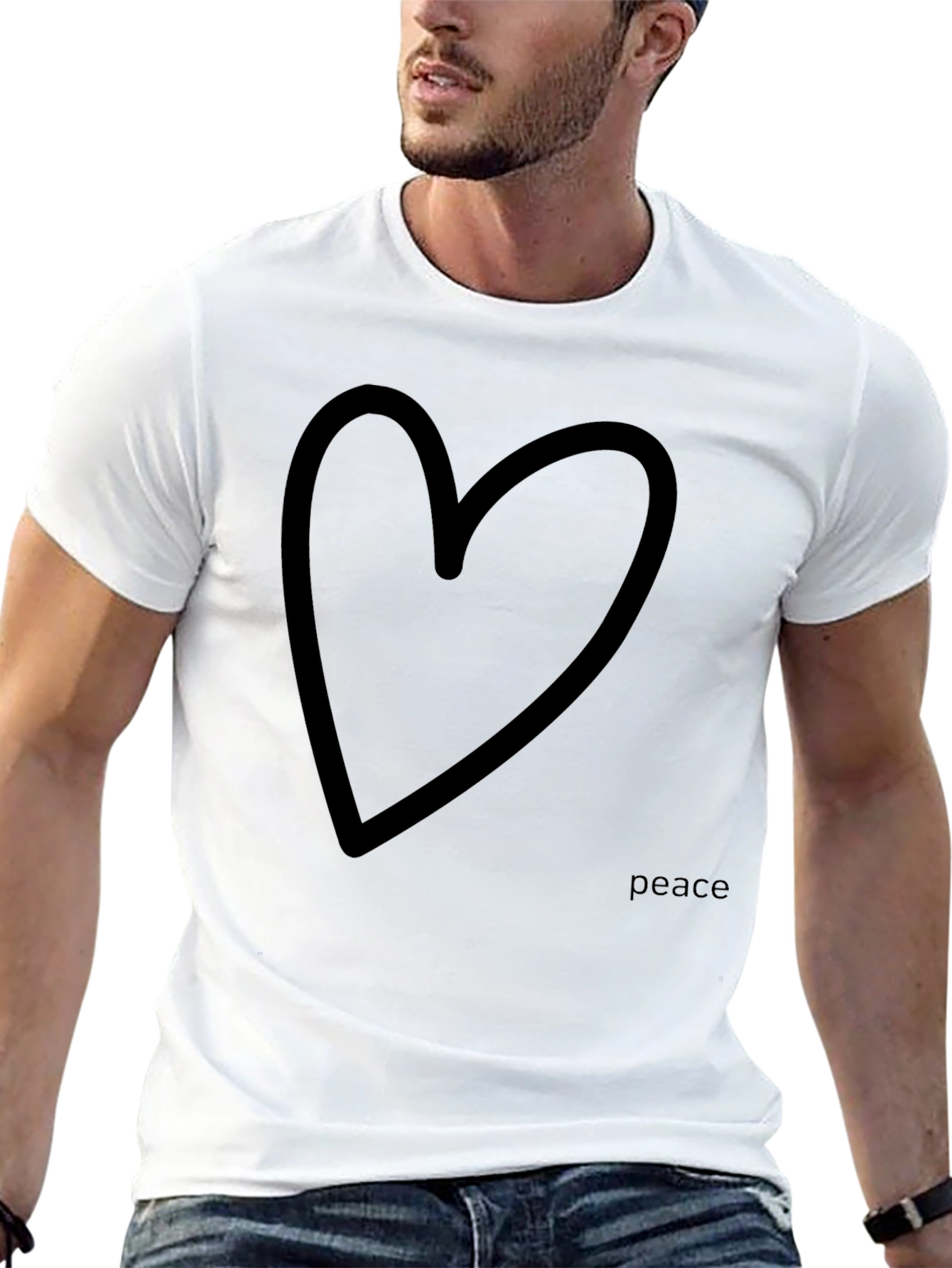Peace Heart Graphic Tee - Casual Comfort