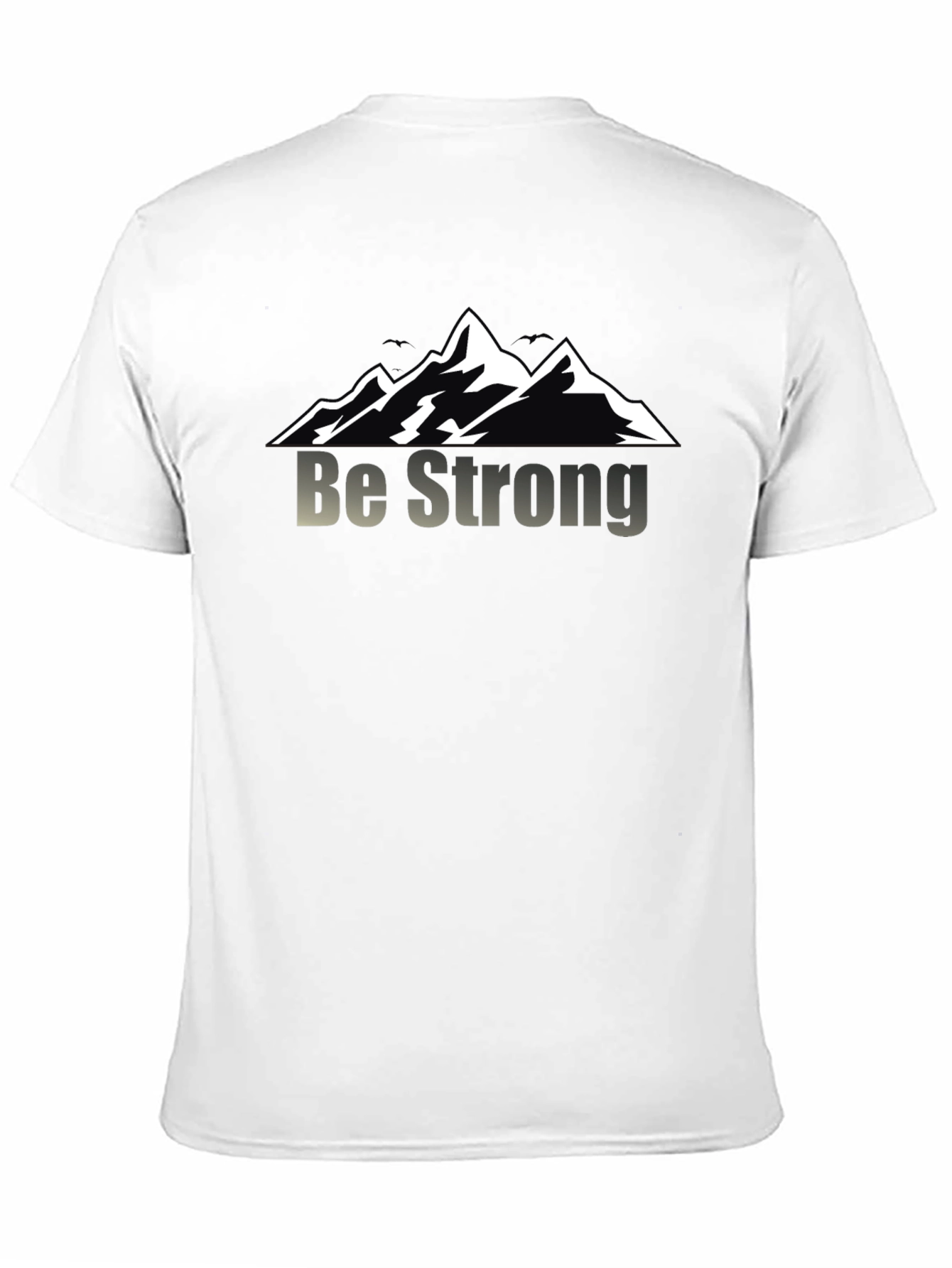 Be Strong Mountain Graphic Black T-Shirt