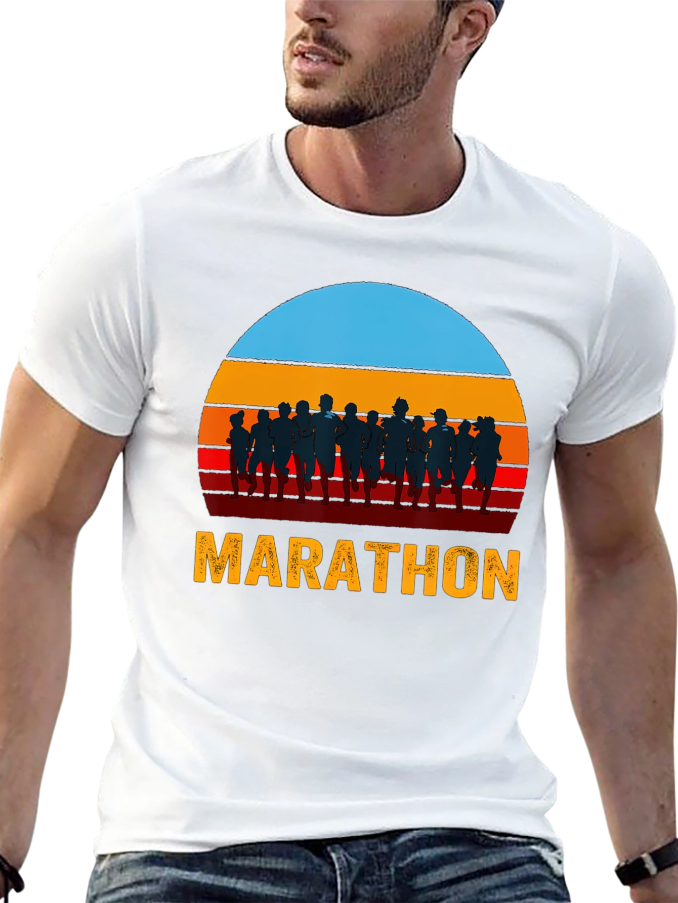 Marathon Runner Sunset Graphic Tee