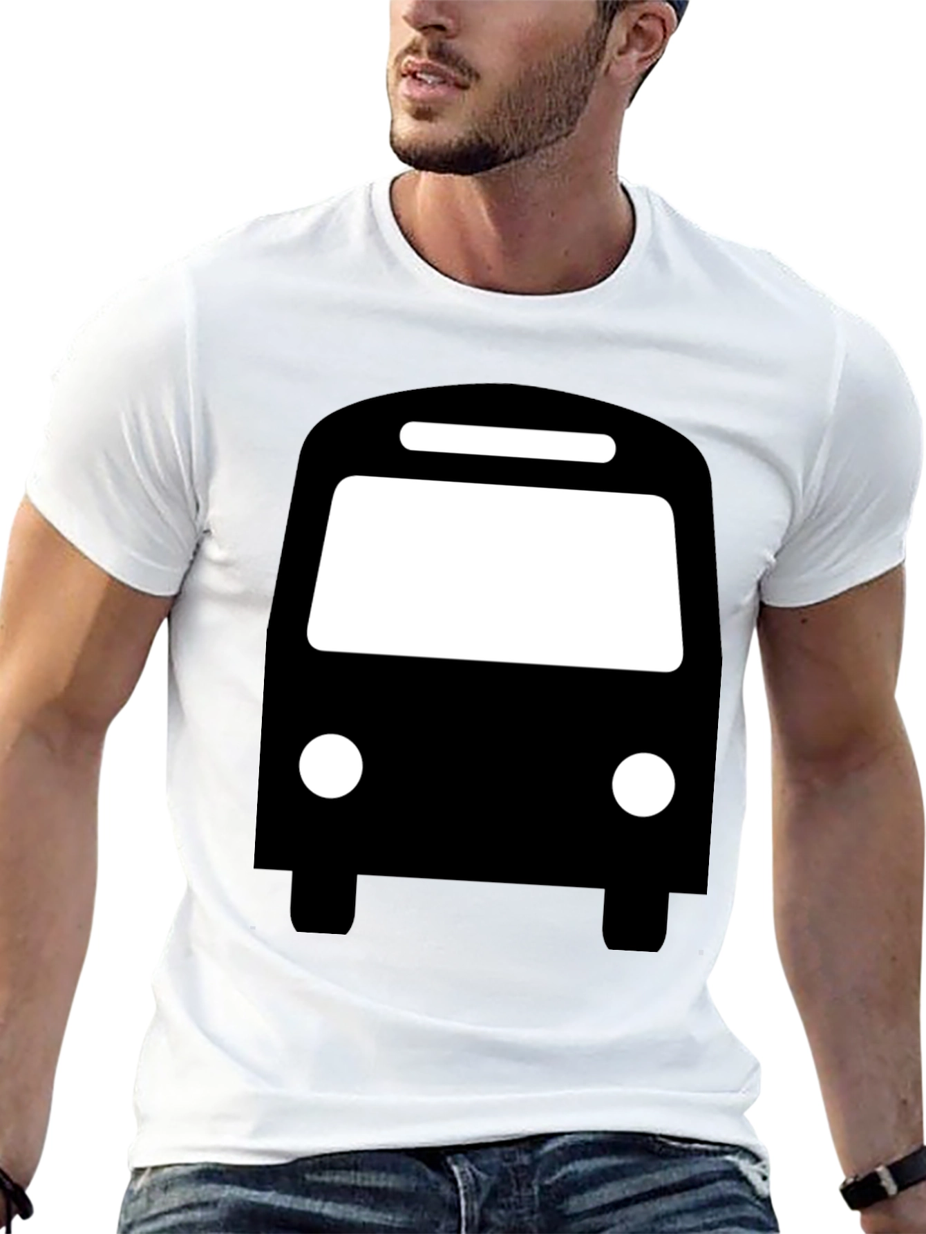 Bus Graphic T-Shirt - Black Cotton Tee