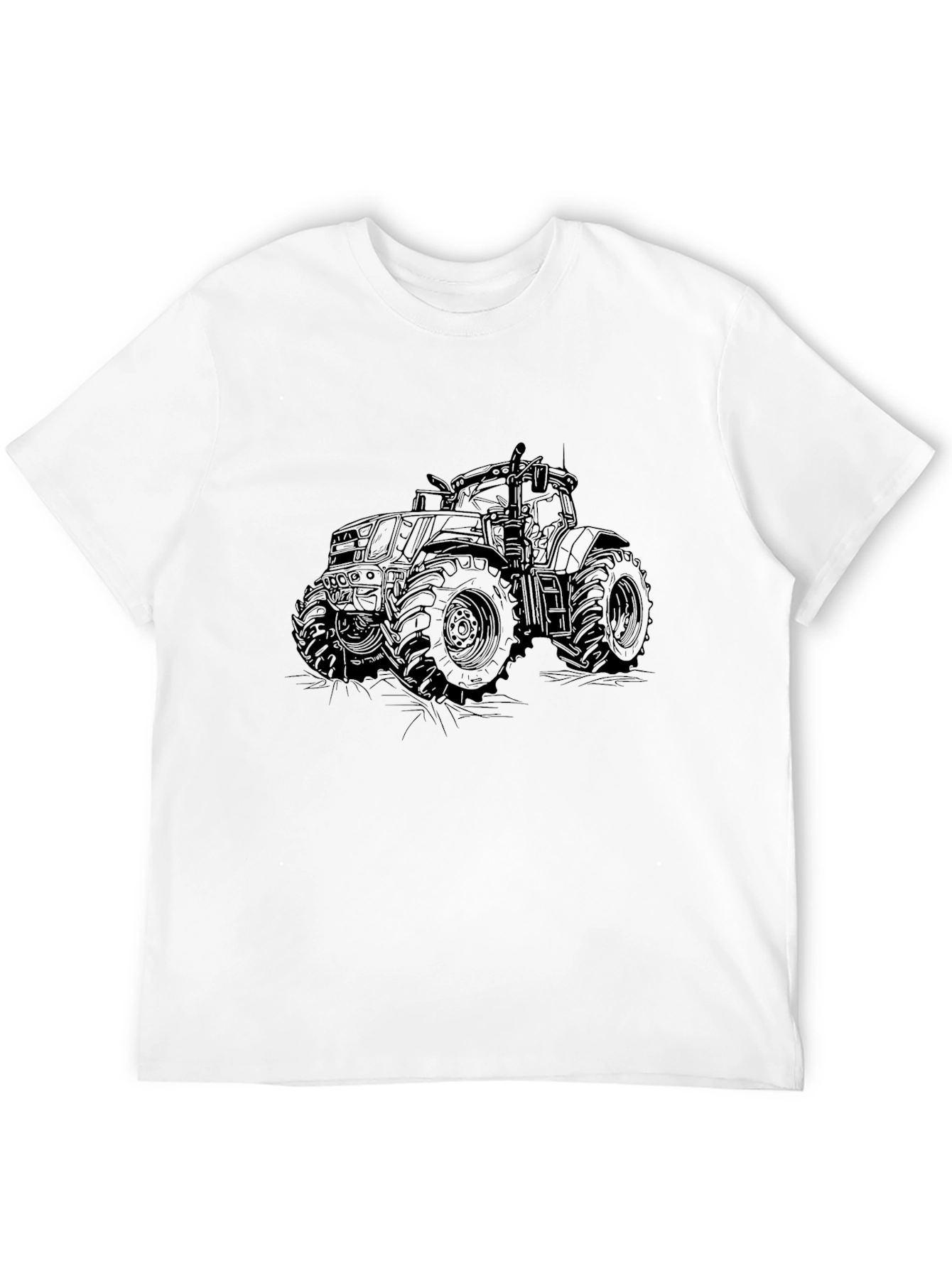 Tractor Graphic Tee - Black Cotton Blend