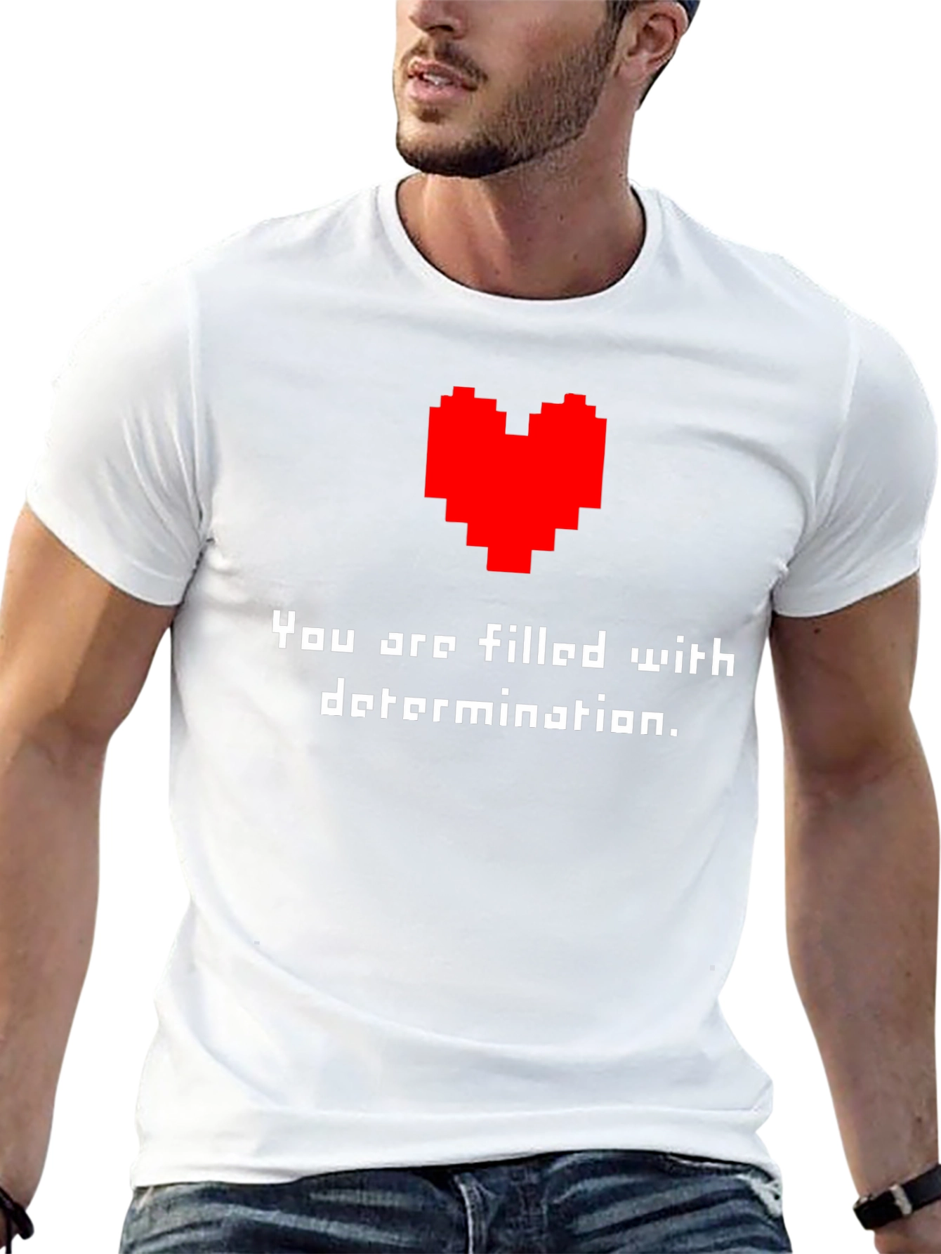 Determination T-Shirt - Pixel Heart Design