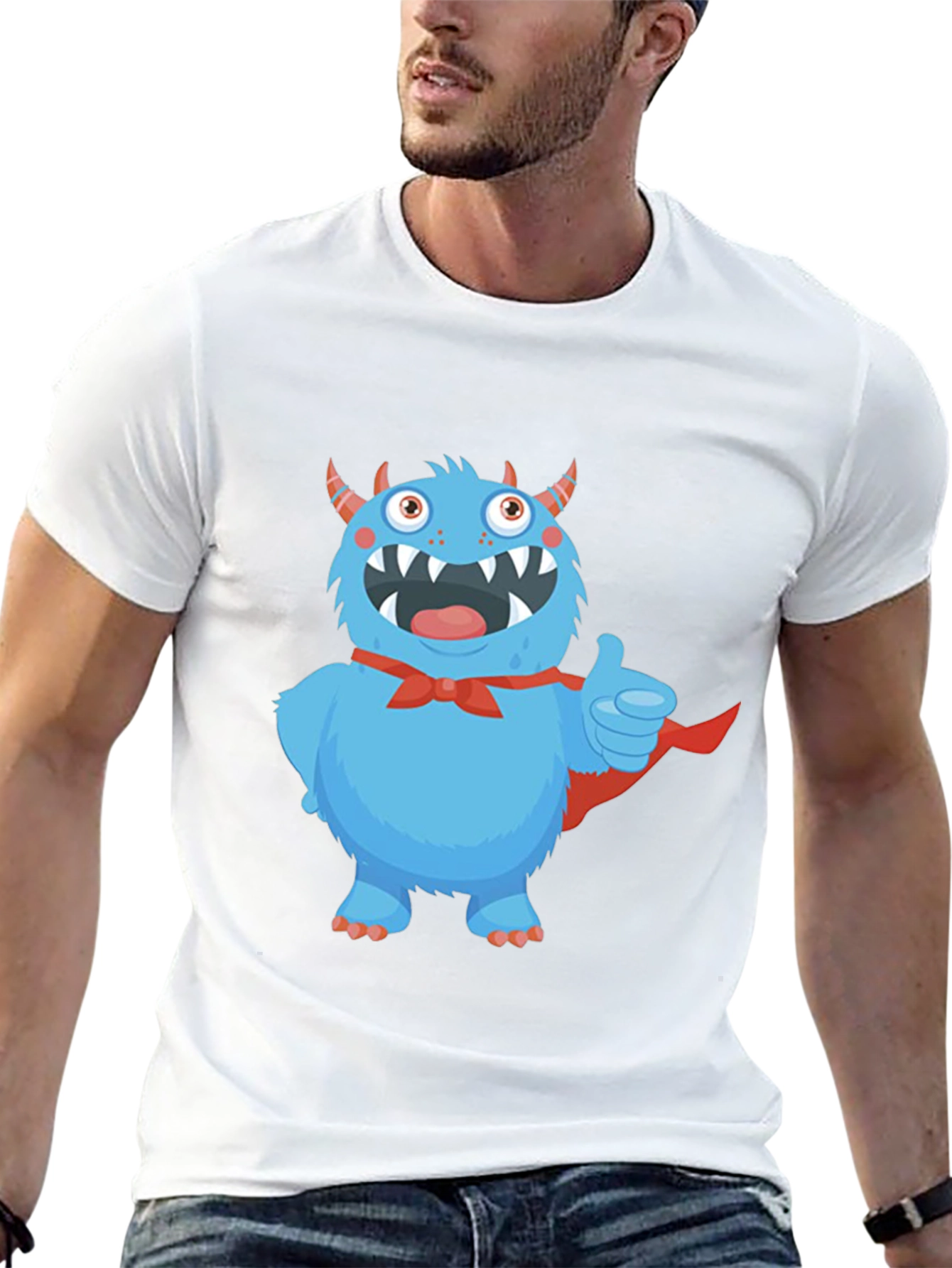Monster Graphic T-Shirt - Black Cotton Tee