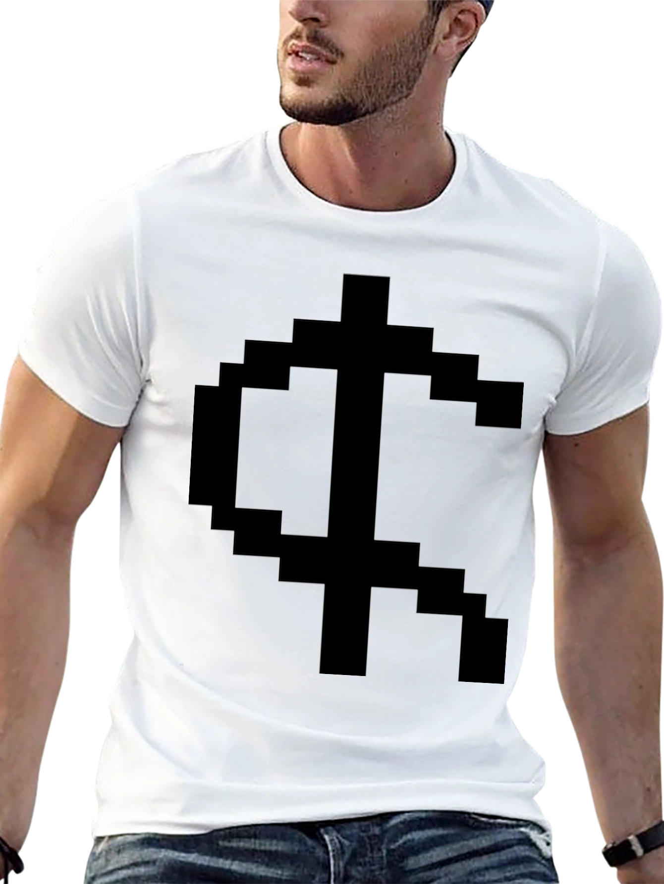 Pixelated Symbol Graphic Tee - Black
