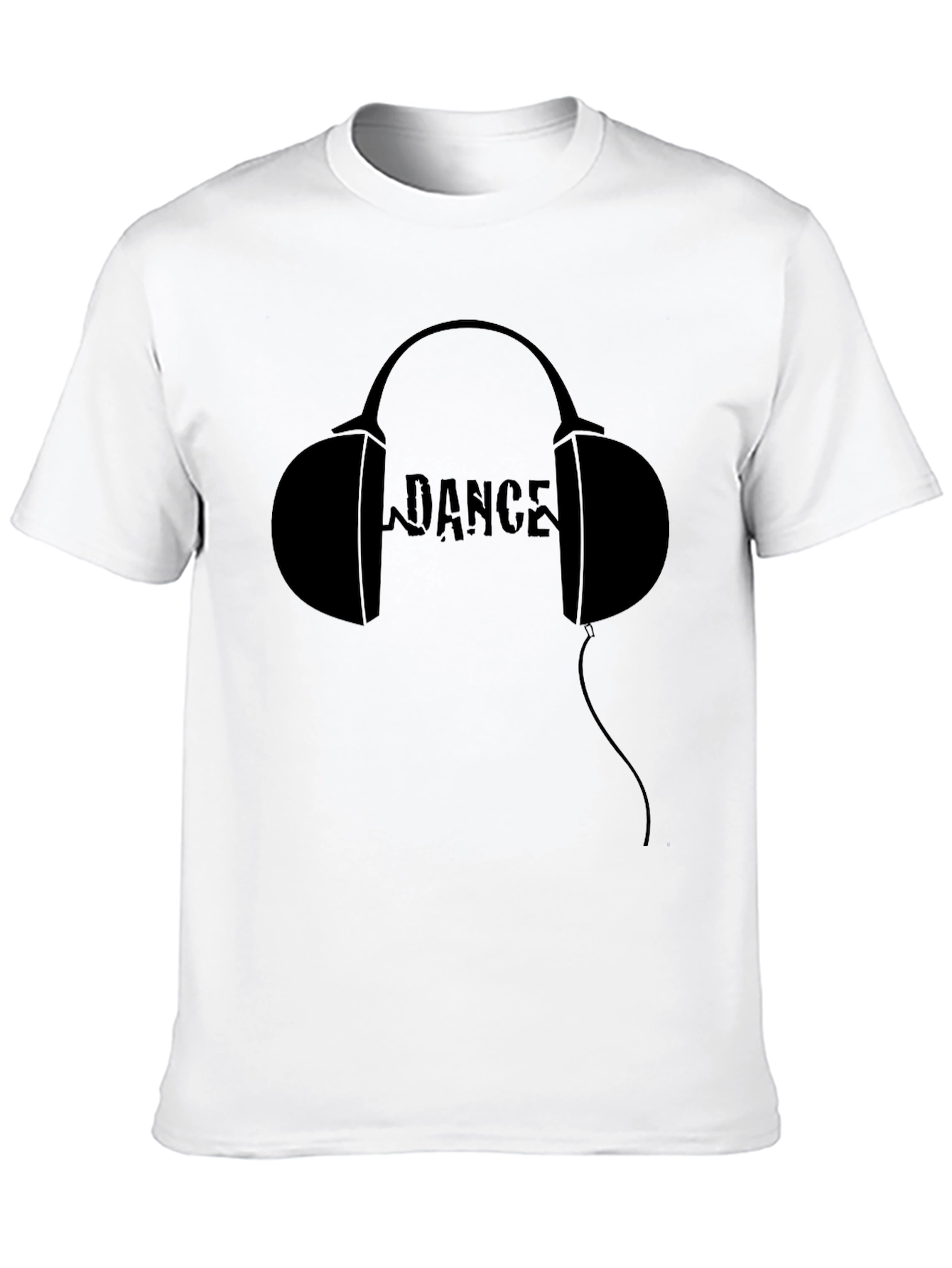 Dance Headphones Graphic Tee - Black Cotton T-Shirt