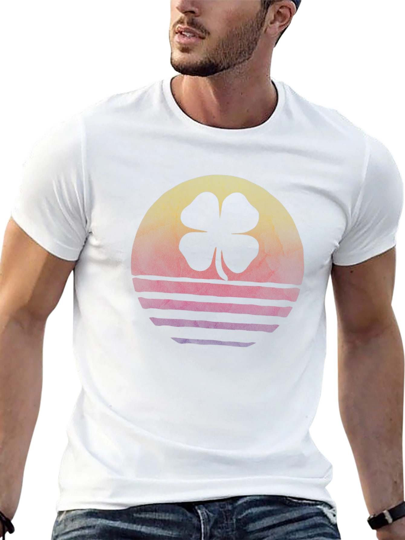 Retro Sunset Shamrock T-Shirt