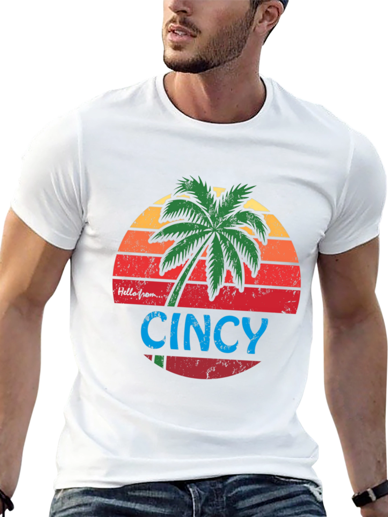 Cincy Palm Tree Graphic Tee - Black