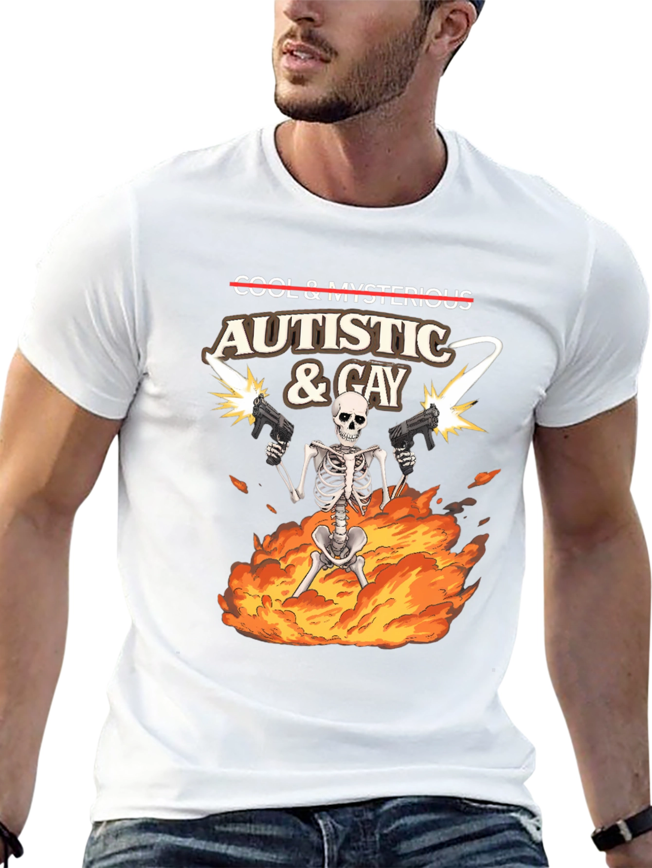 Autistic & Gay Skeleton T-Shirt