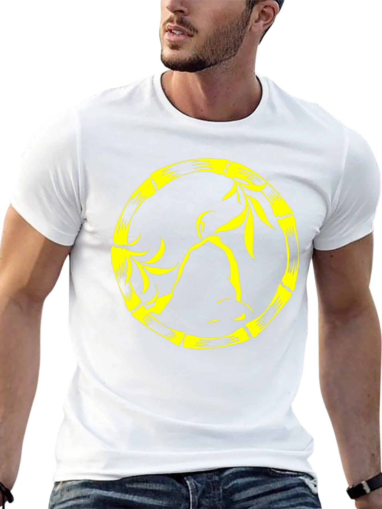 Buddha Bamboo Circle Black Tee