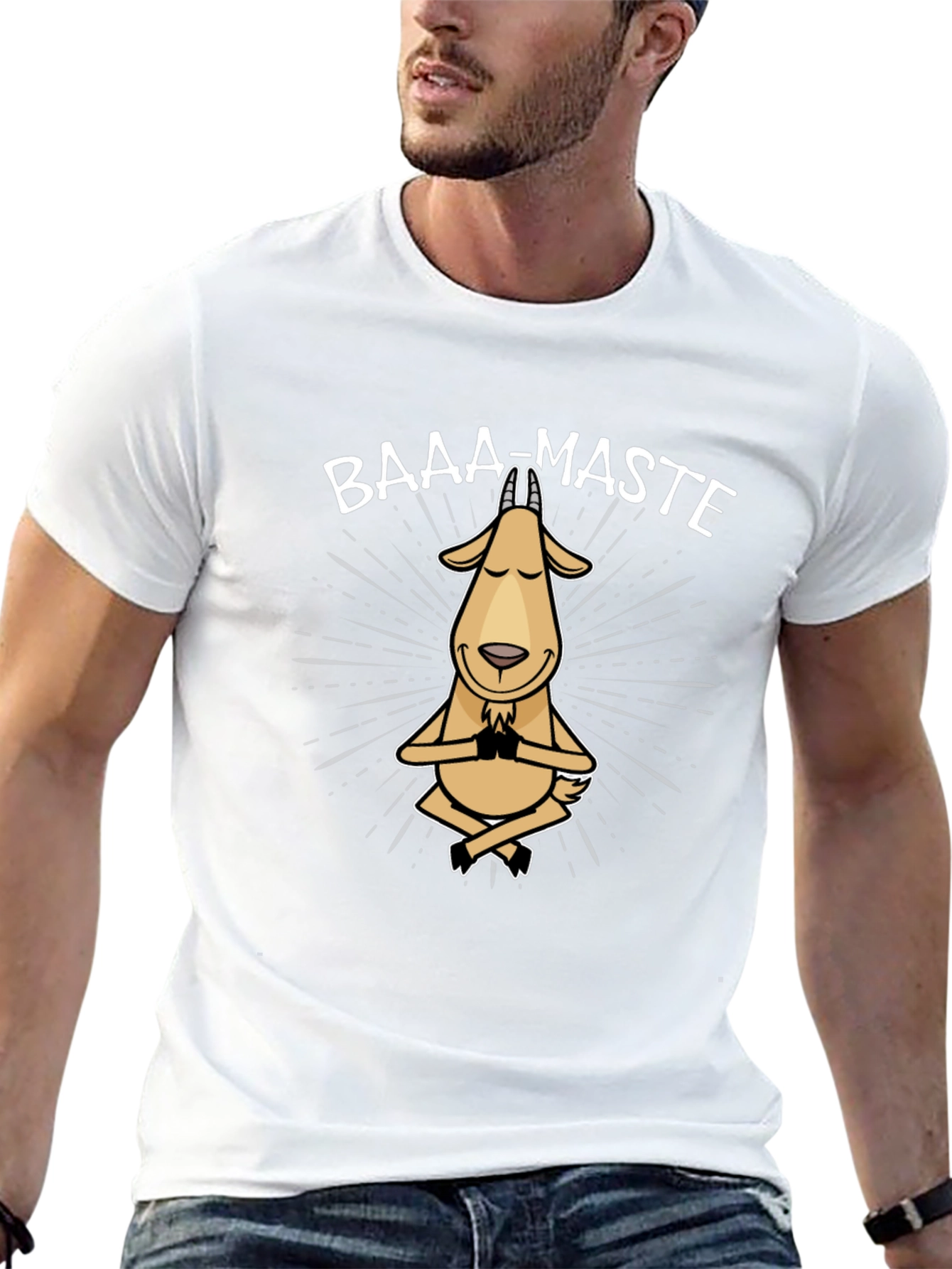 Baaa-Maste Goat Yoga T-Shirt - Funny Meditating Tee