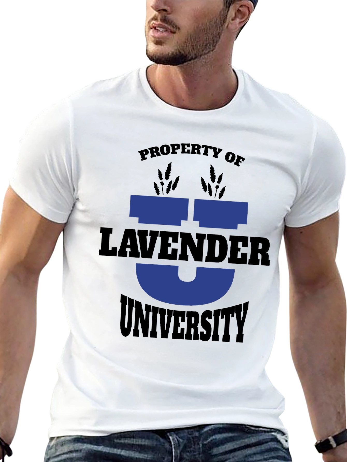 Lavender University Graphic Tee - Black