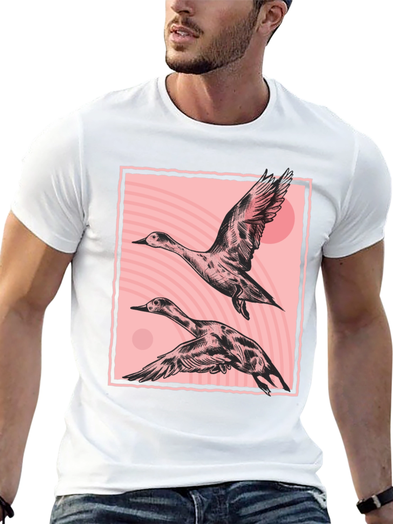 Stylish Black T-Shirt with Duck Graphic