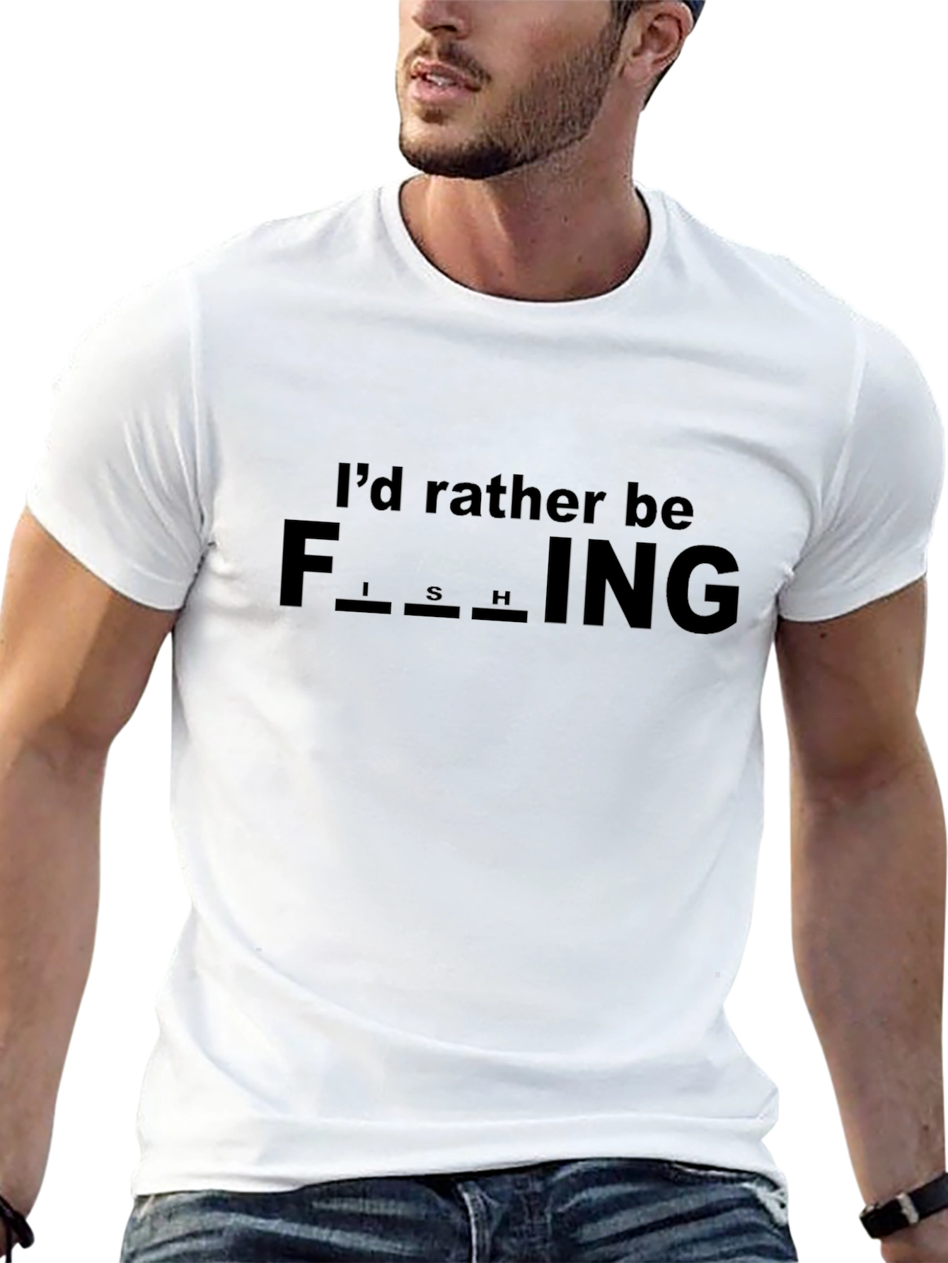 Id Rather Be Fishing Black Graphic Tee
