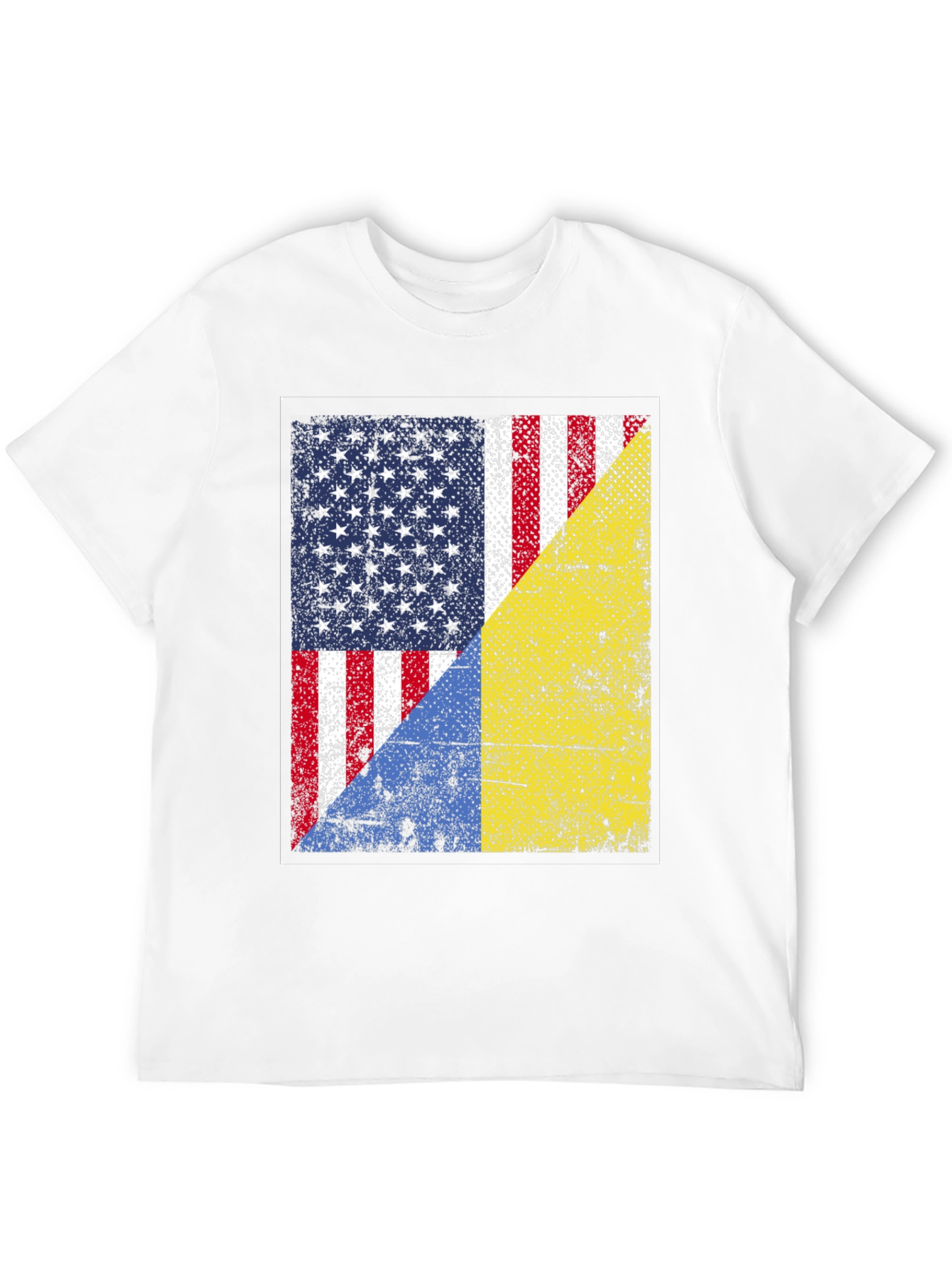 USA & Ukraine Flag Graphic T-Shirt