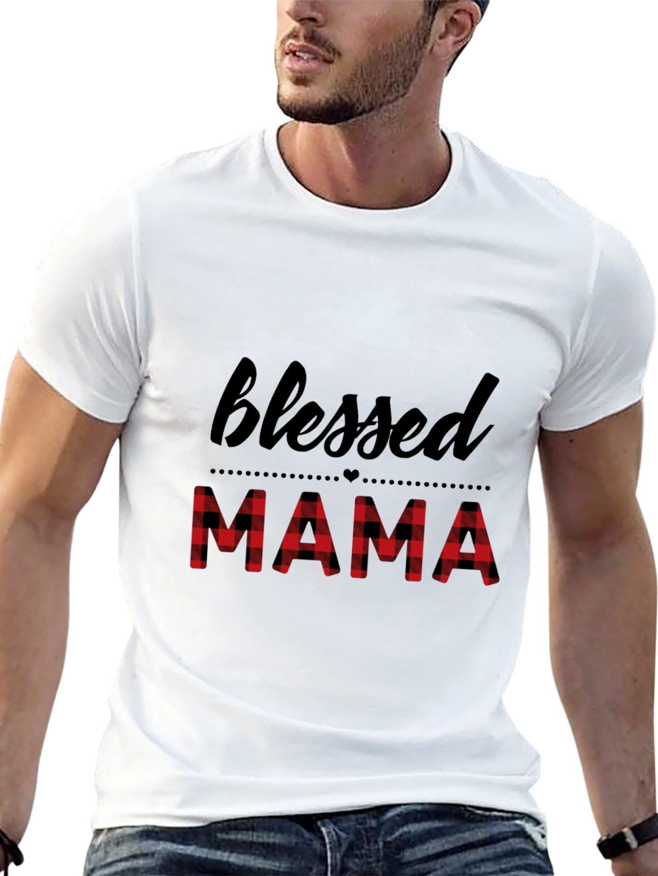 Blessed Mama Plaid Graphic Tee