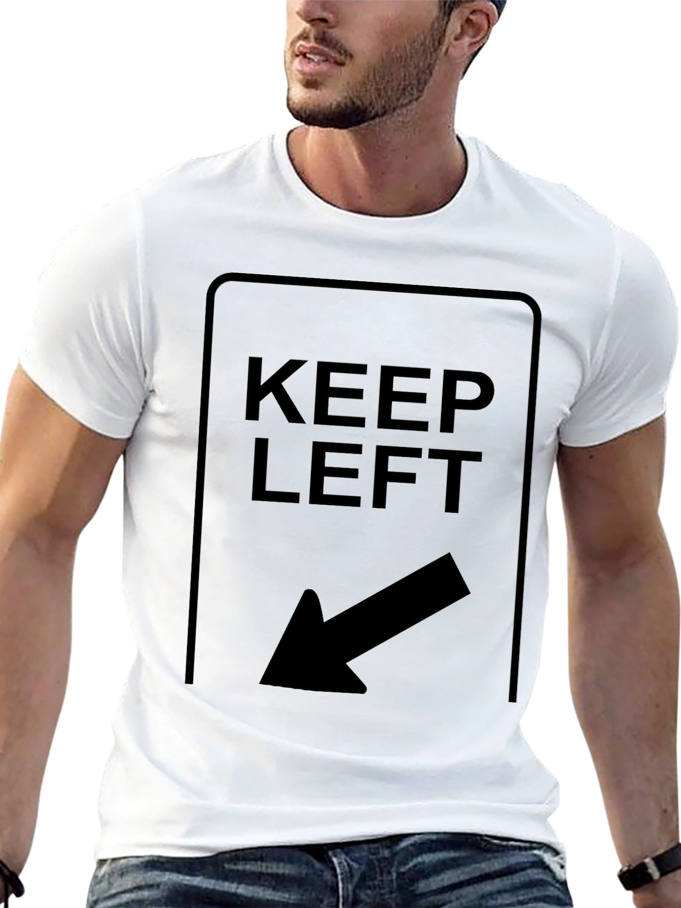 Keep Left T-Shirt - Directional Arrow Design