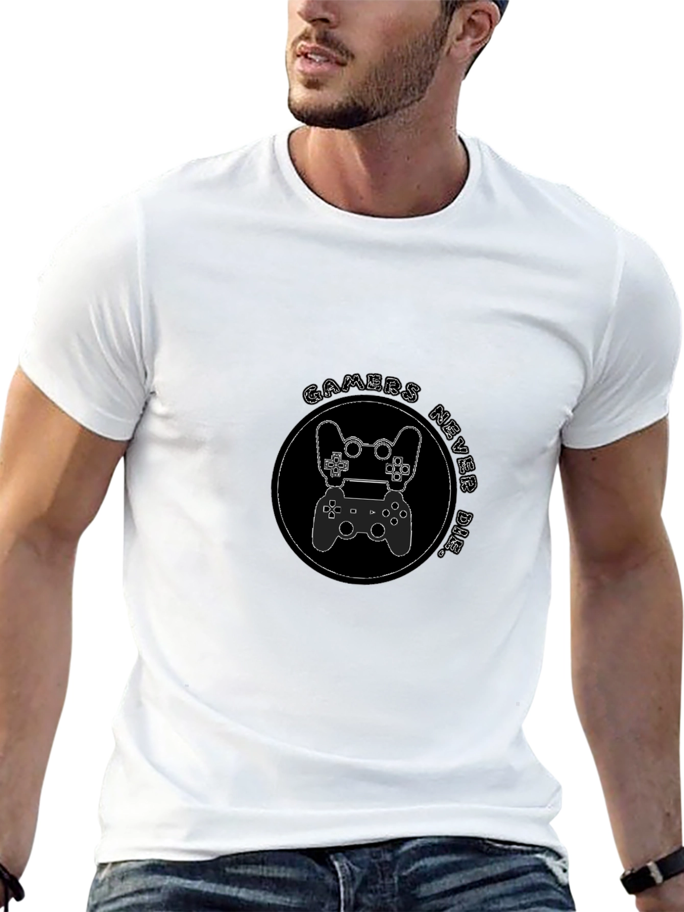 Gamers Never Die Black Graphic Tee