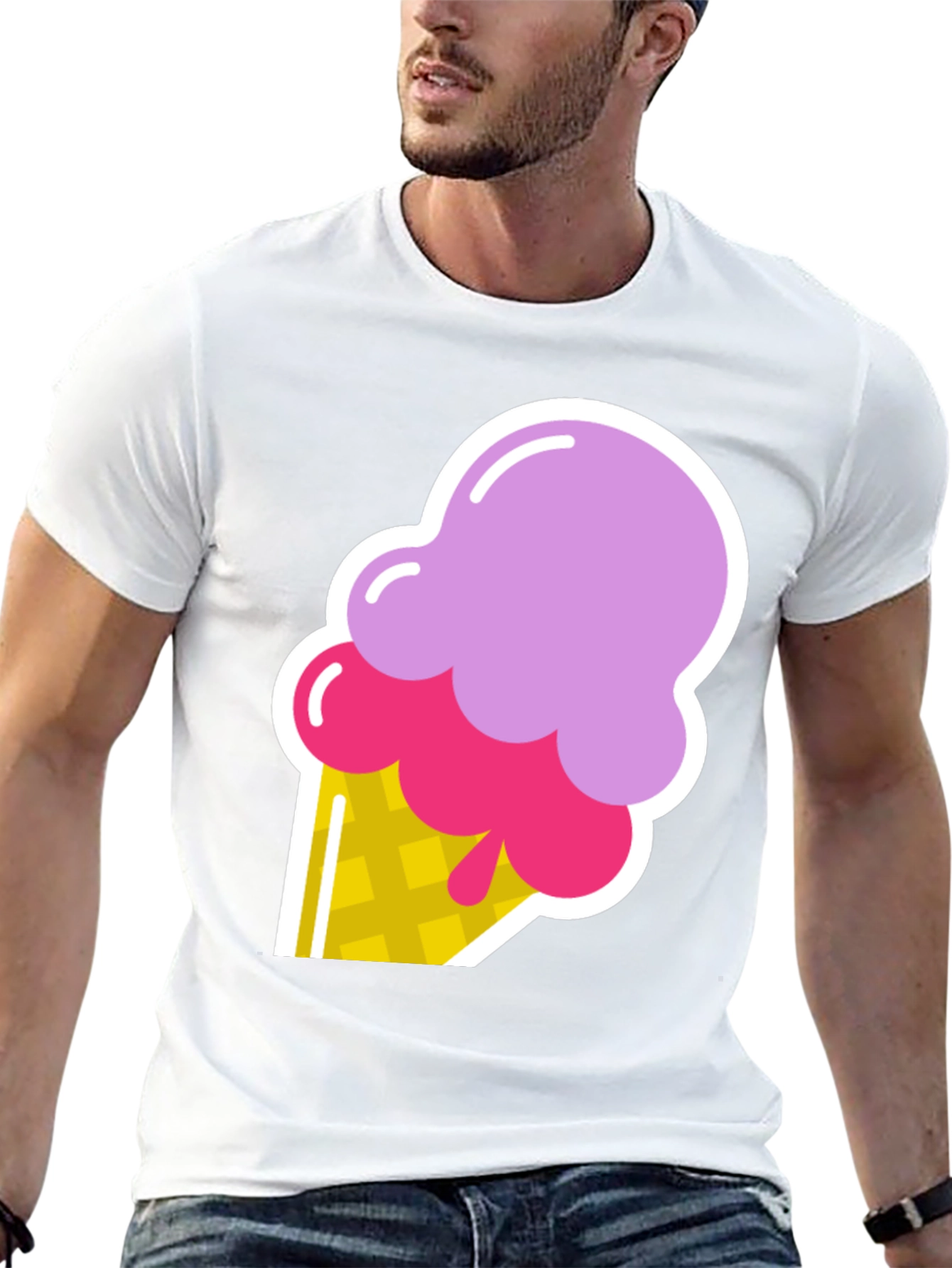Ice Cream Graphic Black T-Shirt