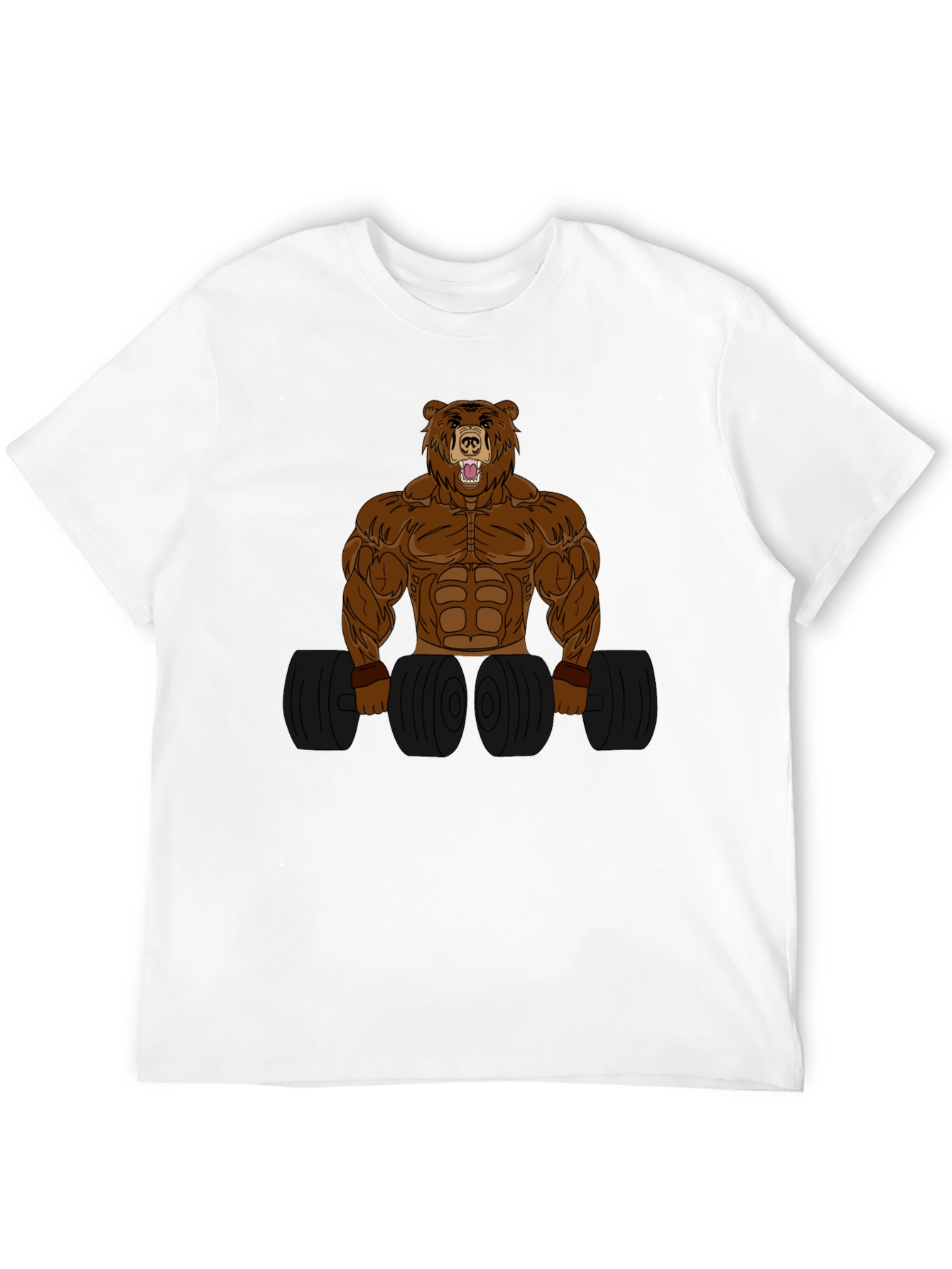 Bear Bodybuilder Graphic Tee - Funny Gym Shirt