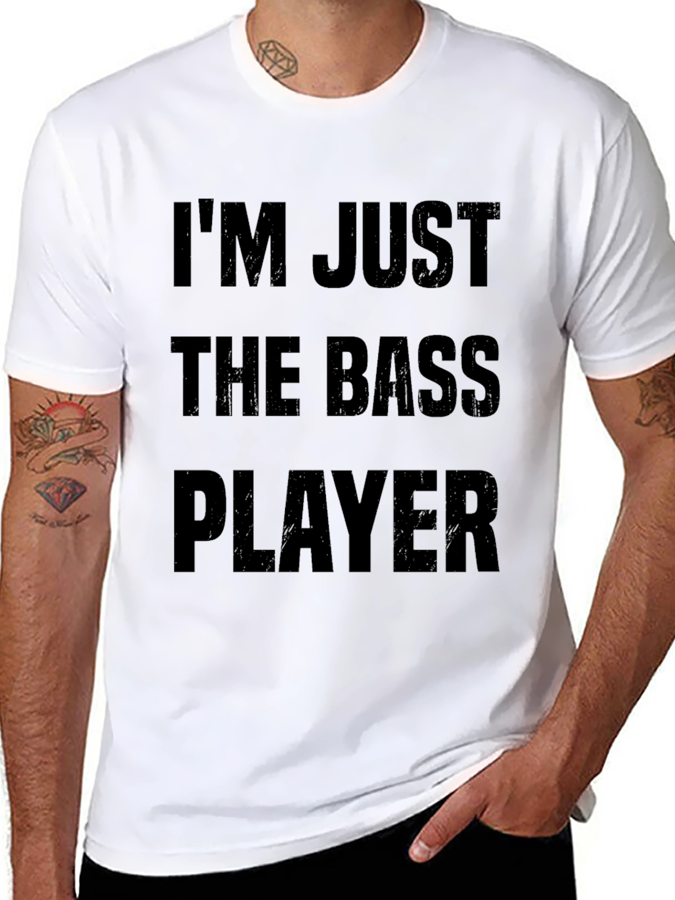 Im Just The Bass Player Black Graphic T-Shirt
