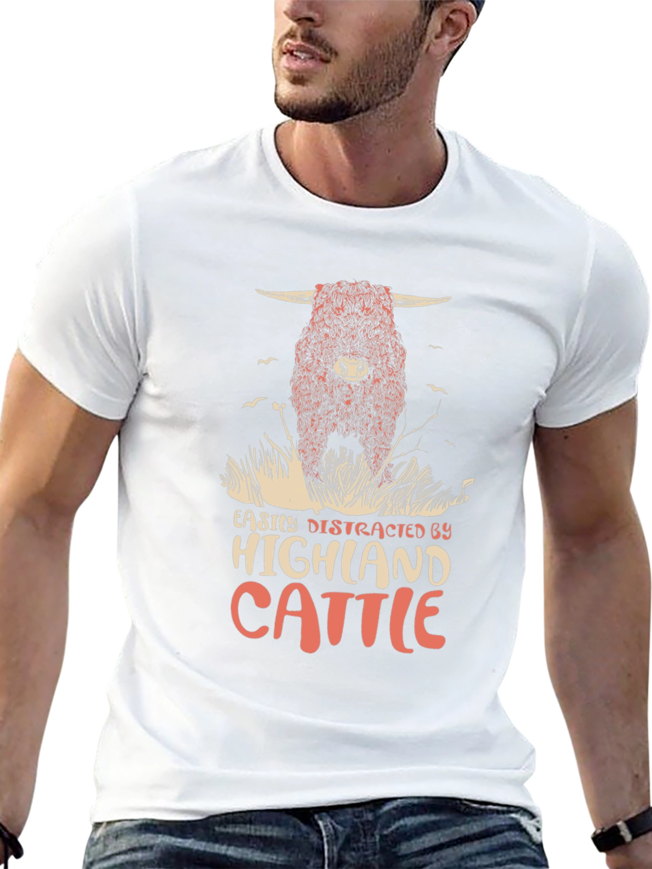 Highland Cattle T-Shirt - Distracted By Cows