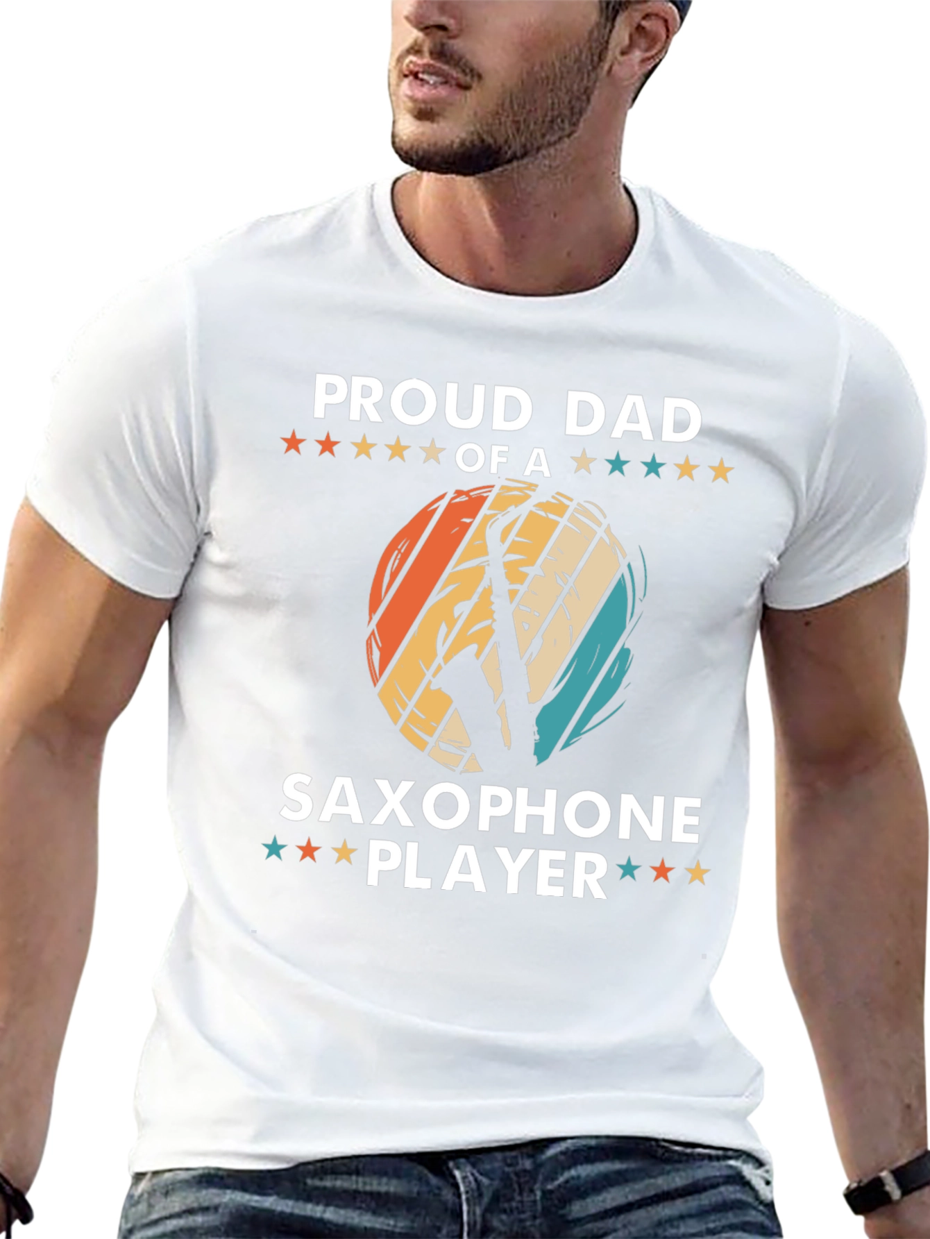 Proud Dad Saxophone Player Graphic Tee