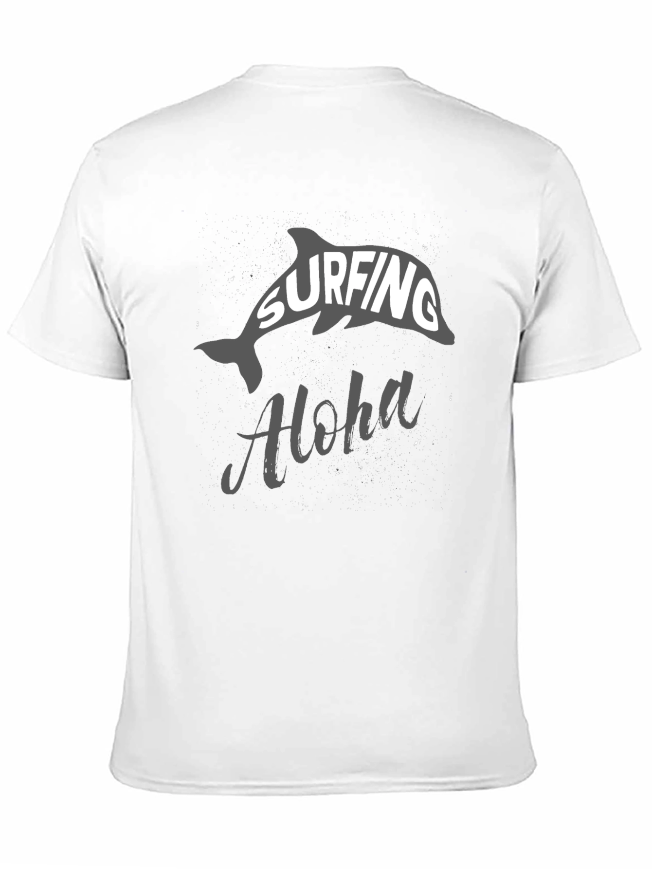 Surfing Aloha Dolphin Graphic Tee - Black