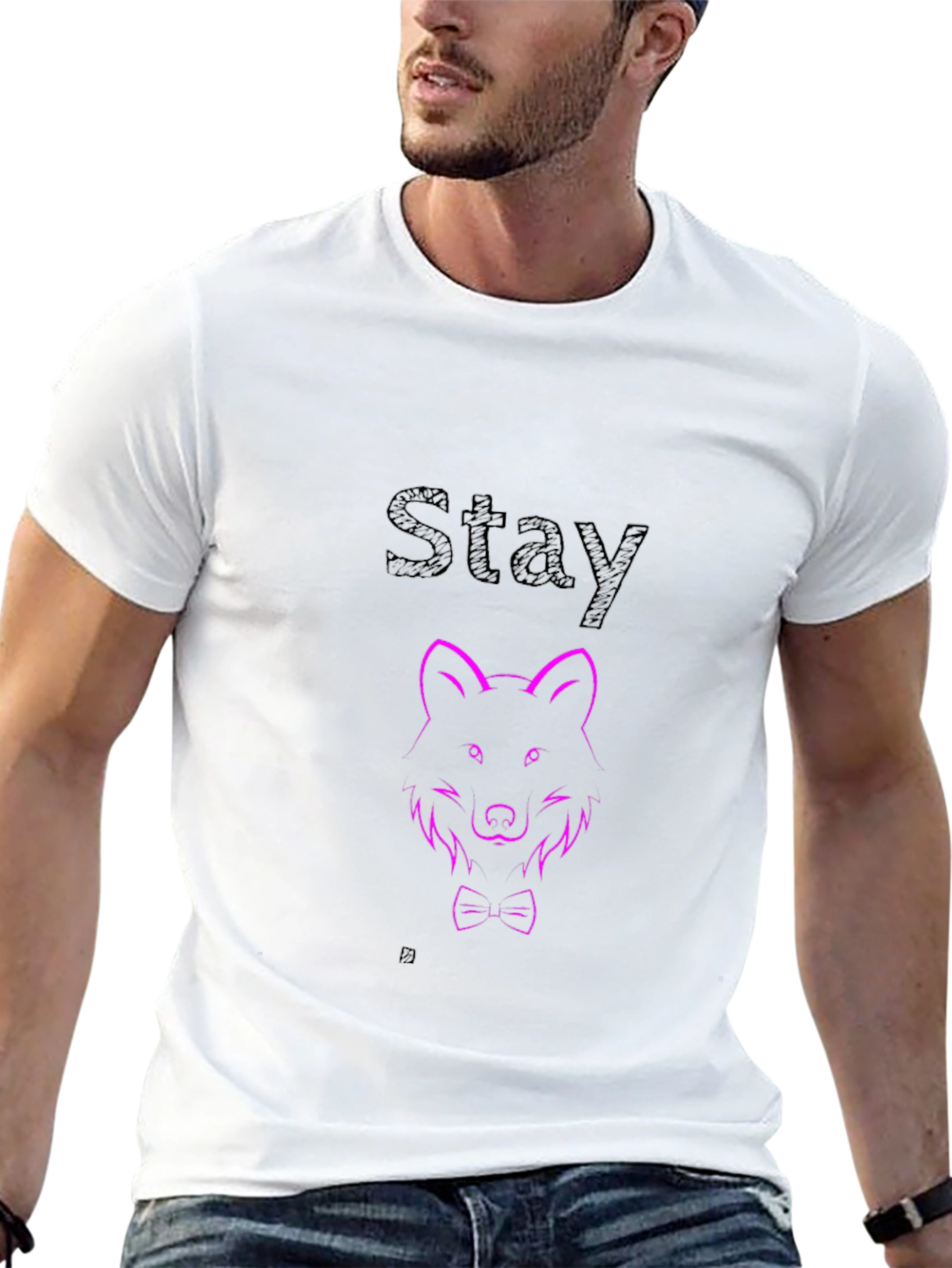 Mens Black Wolf Graphic Tee - Stay Stylish