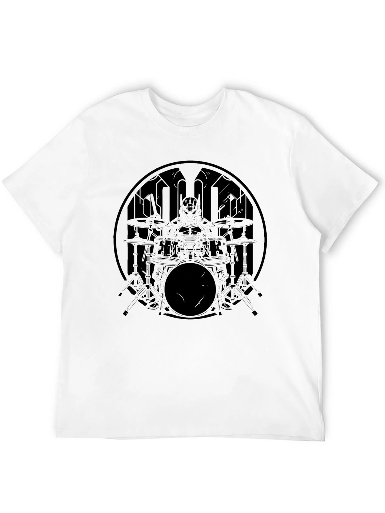 Drummer Graphic Tee - Dark Print on Black