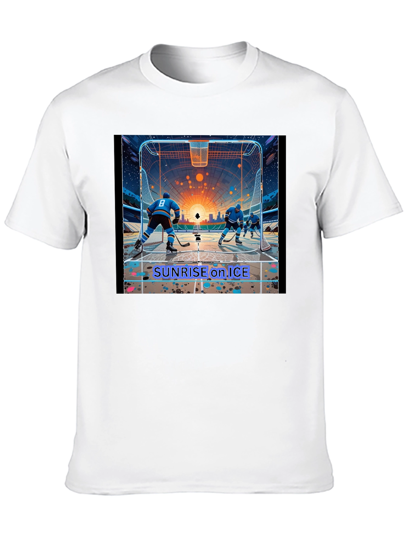 Sunrise on Ice Hockey Graphic Tee