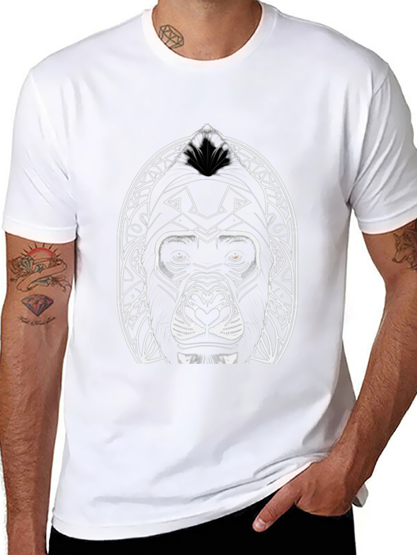 Gorilla Graphic Tee - Black Cotton T-Shirt