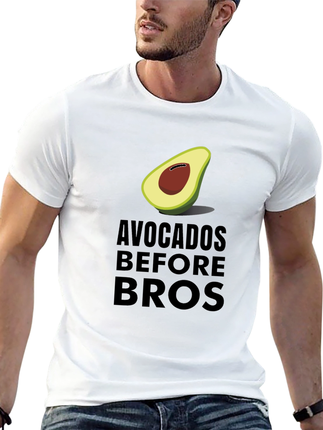 Avocados Before Bros Funny Graphic Tee
