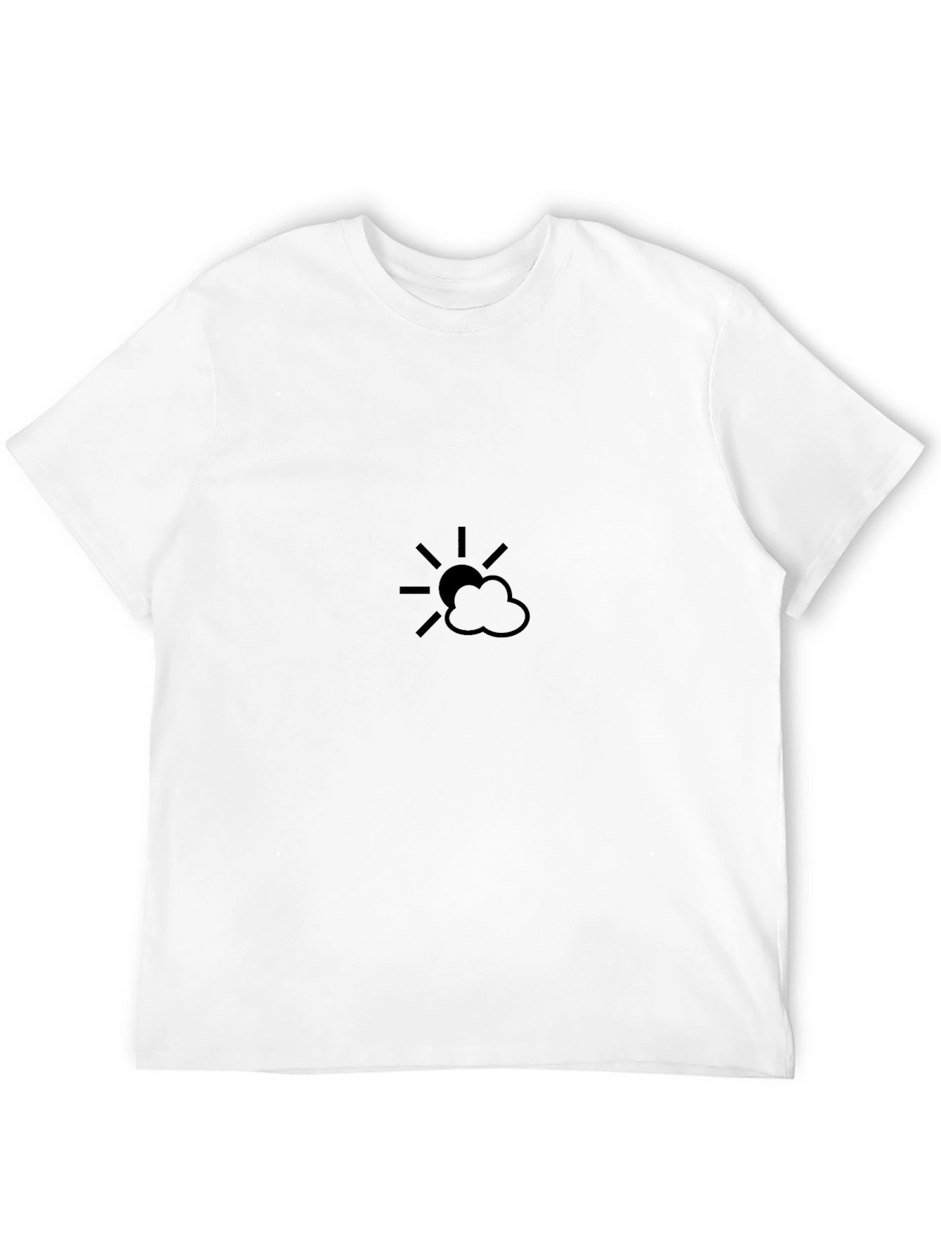 Cloudy Sun Graphic Black T-Shirt