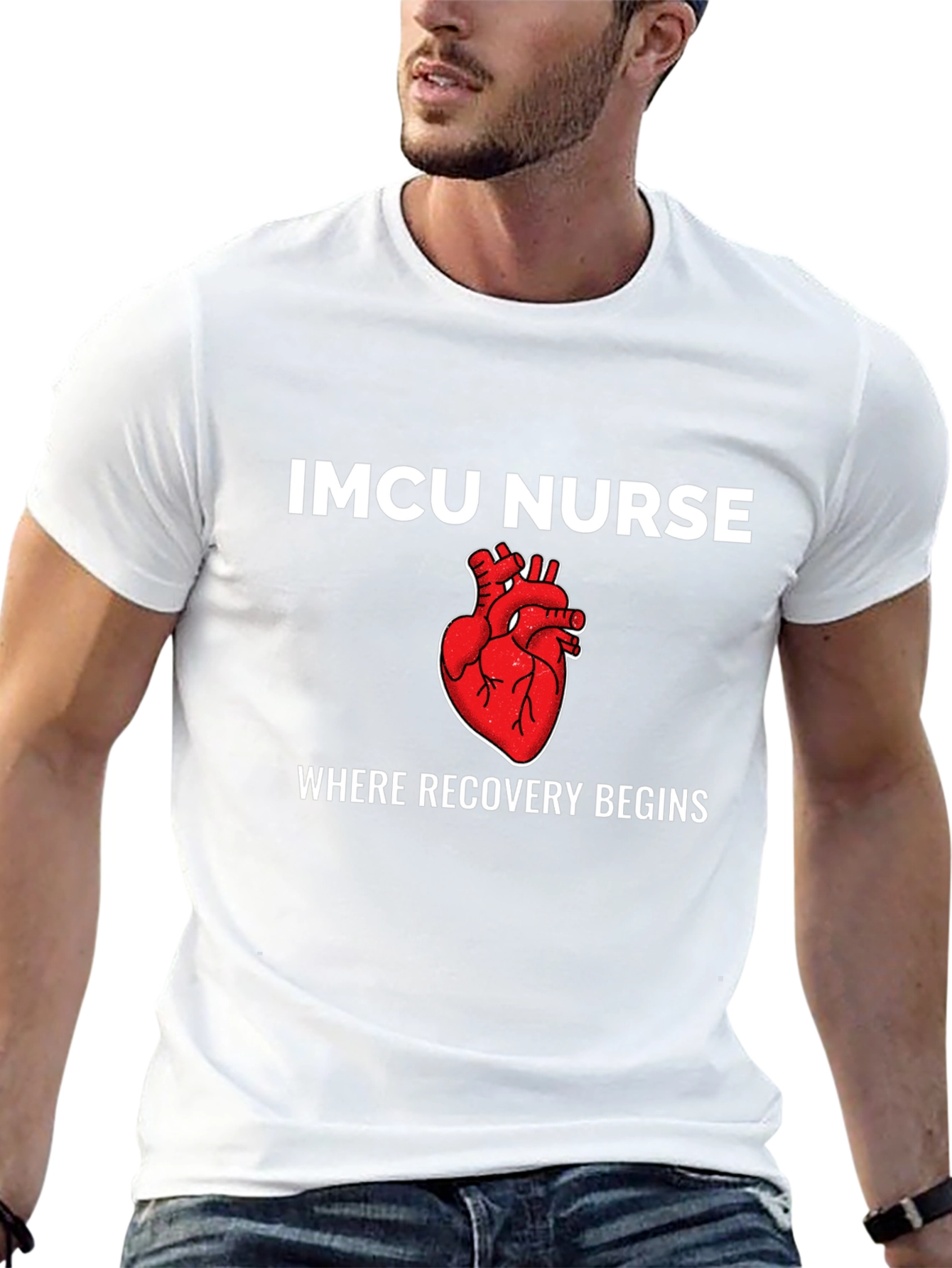 IMCU Nurse Heart T-Shirt - Recovery Begins Here