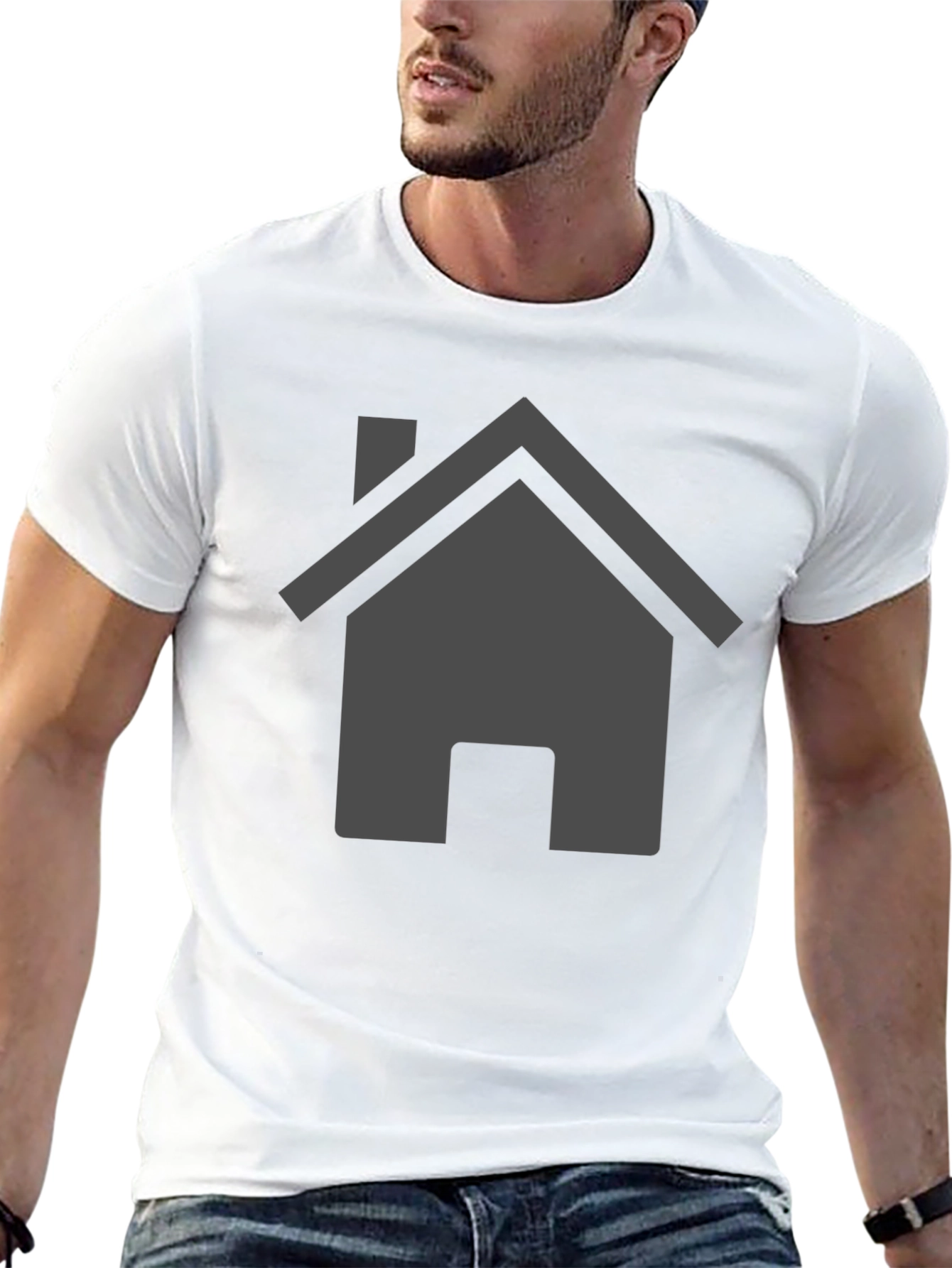 Minimalist Home Icon Black T-Shirt