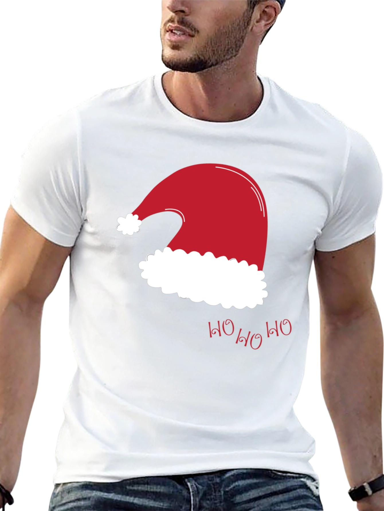 Festive Santa Hat T-Shirt - Holiday Cheer