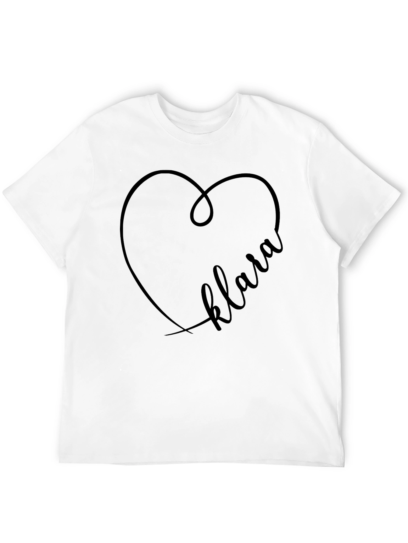 Klara Heart Personalized Black T-Shirt