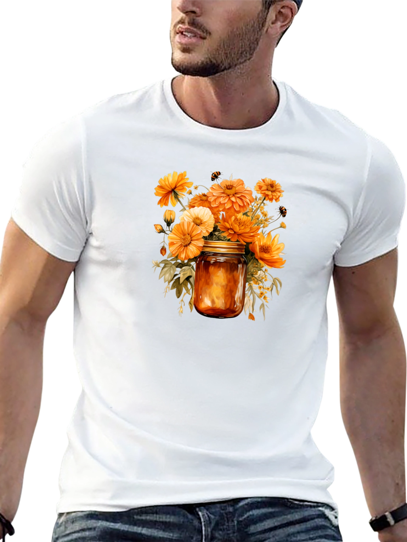 Floral Jar Graphic Tee - Stylish Comfort