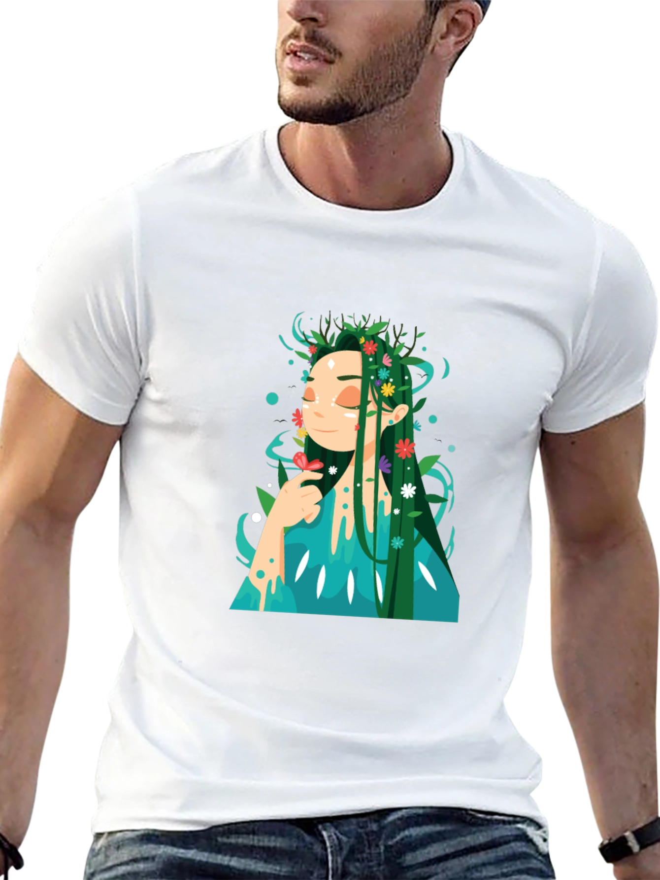 Nature Goddess Graphic Tee - Unique Design