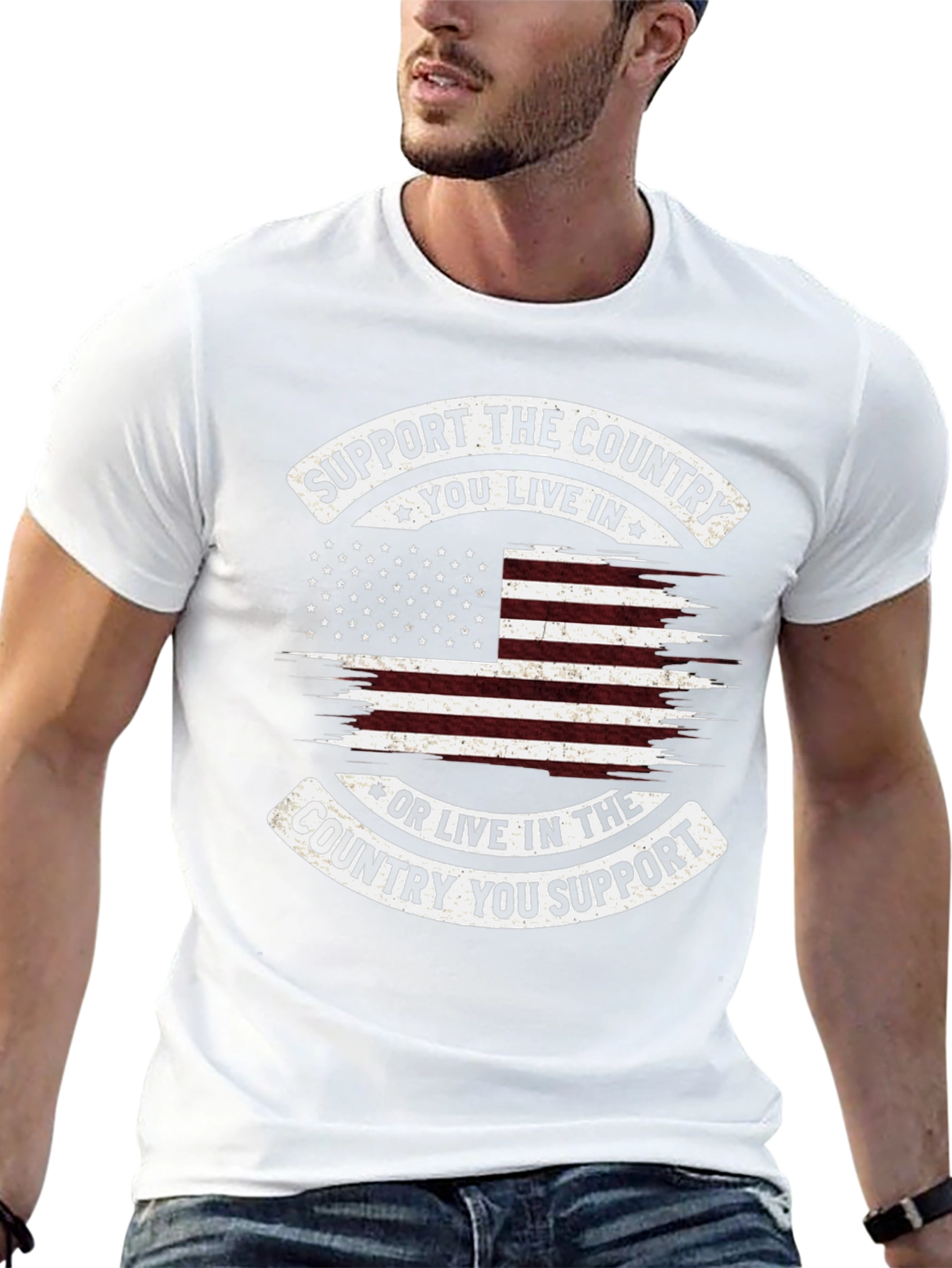 Patriotic Support the Country Graphic Tee
