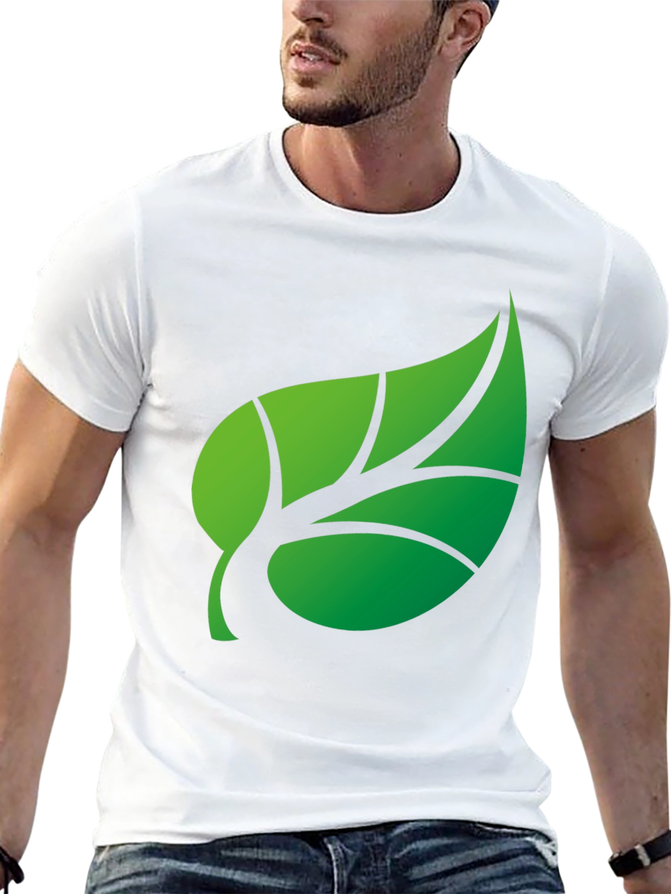 Green Leaf Graphic T-Shirt